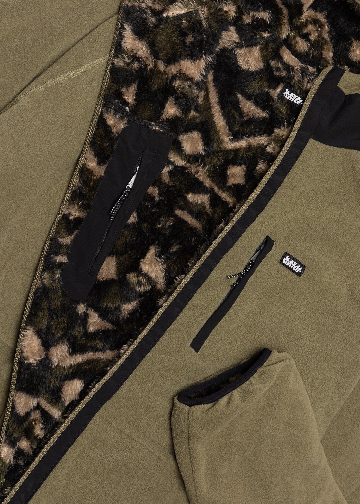 Polerón Shaggy Reversible Grizzly Geo Olive
