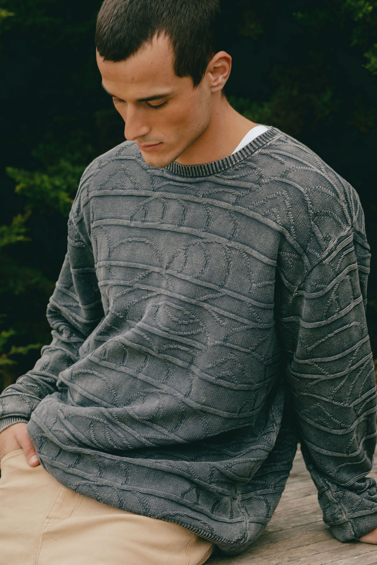 Chaleco Hombre Jacquard - Negro