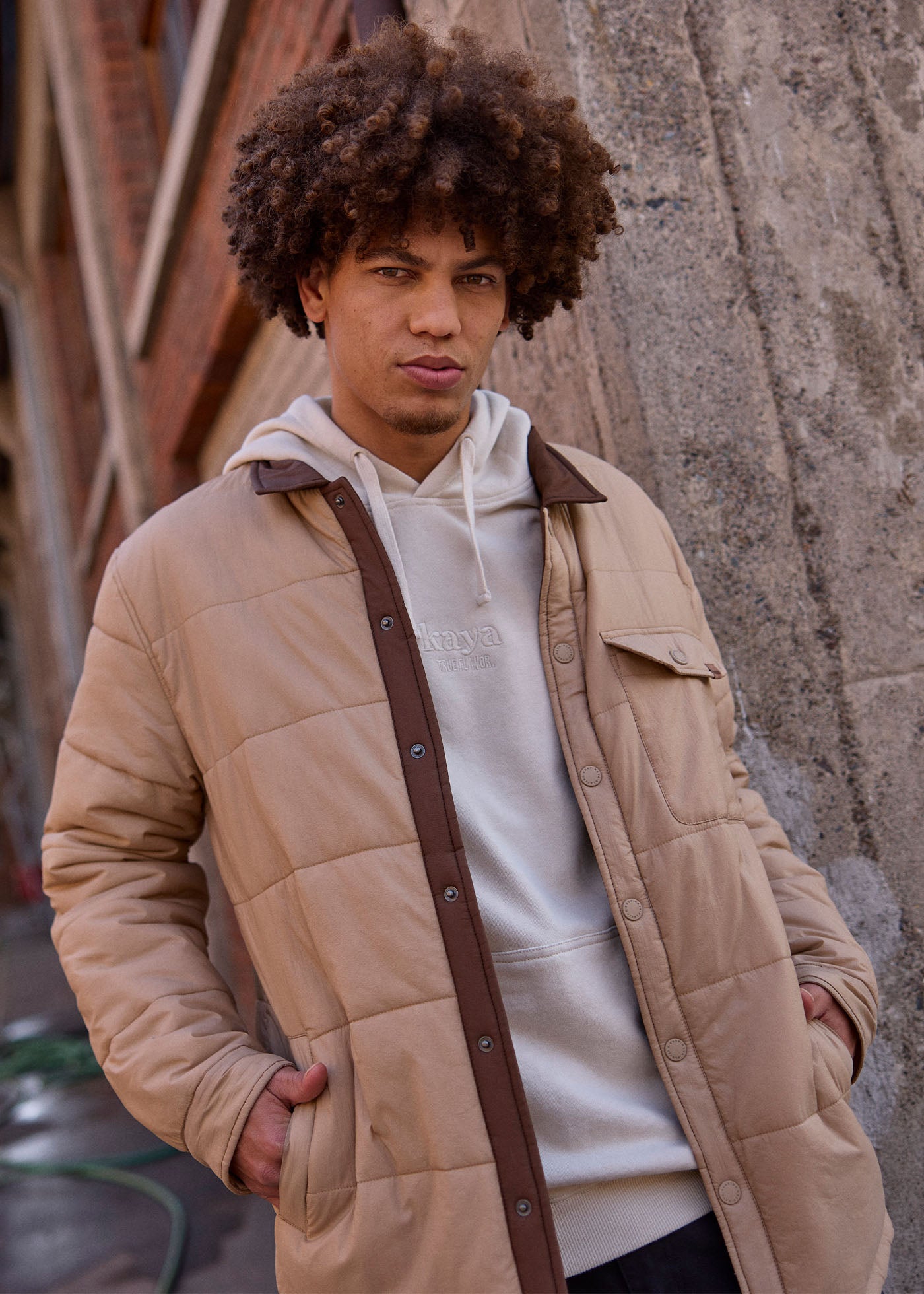 Chaqueta Hombre Yuka Nylon - Caqui