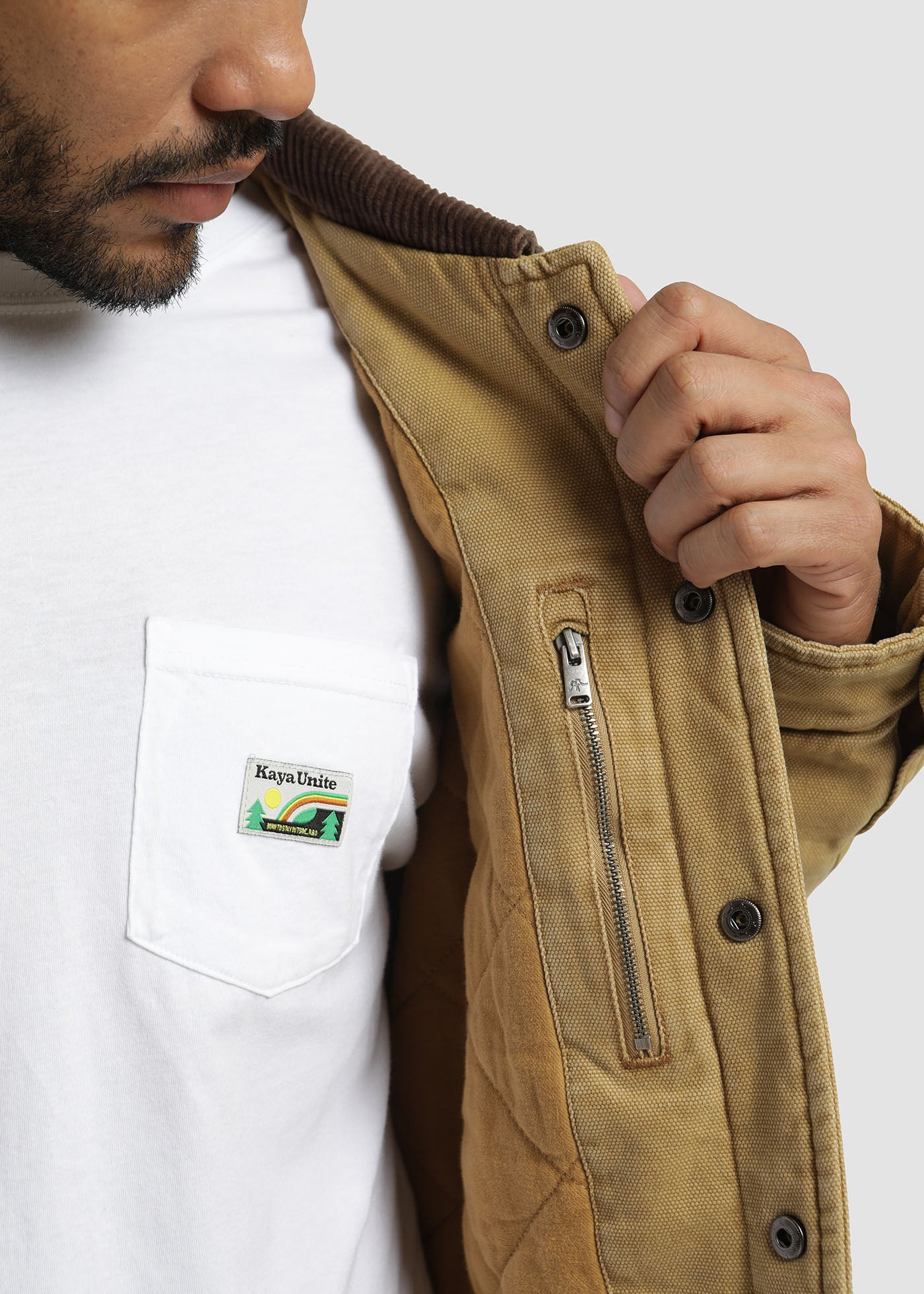 Chaqueta Clásica Canvas Hombre - Caqui Lavender