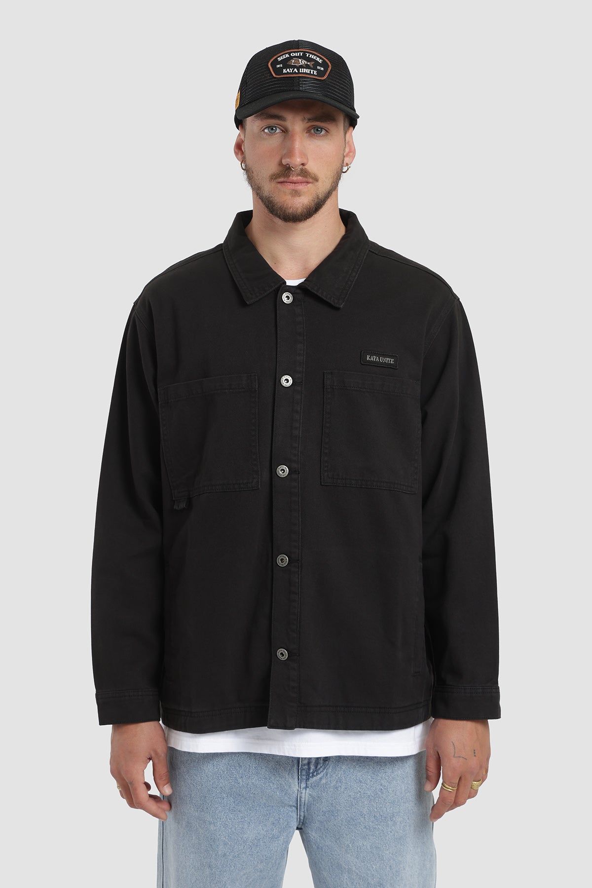 Chaqueta Sobrecamisa Denim Hombre - Negro