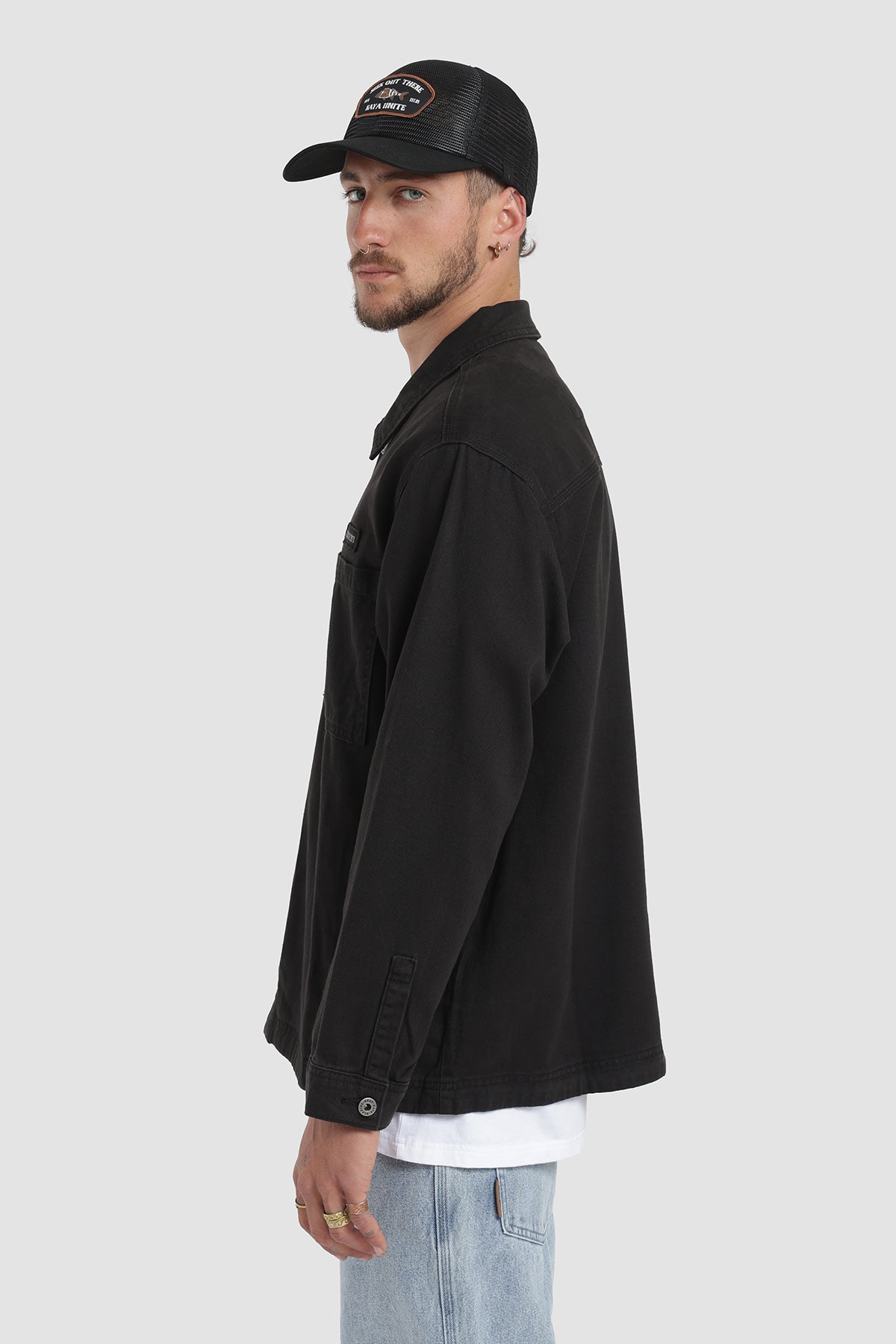 Chaqueta Sobrecamisa Denim Hombre - Negro
