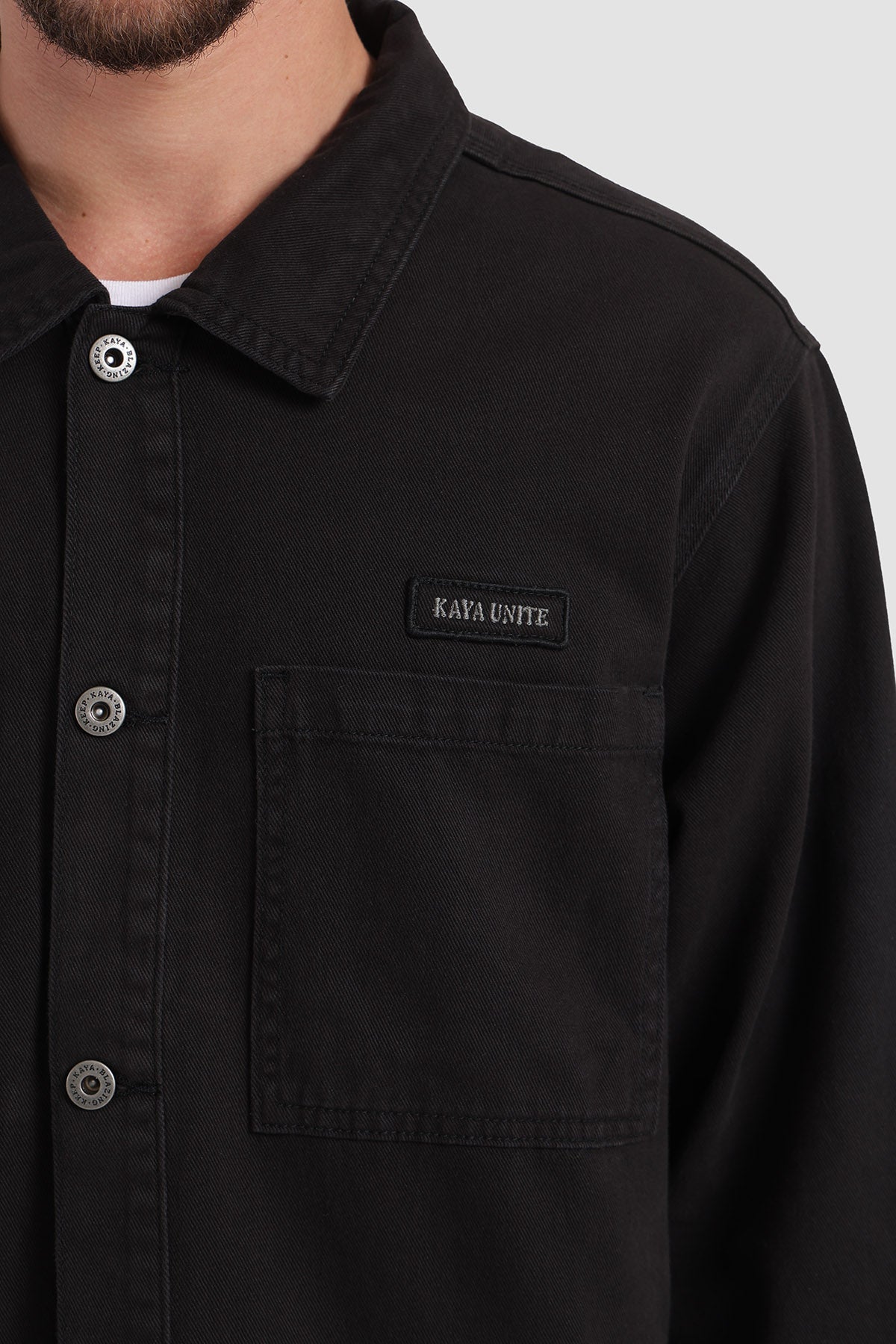 Chaqueta Sobrecamisa Denim Hombre - Negro