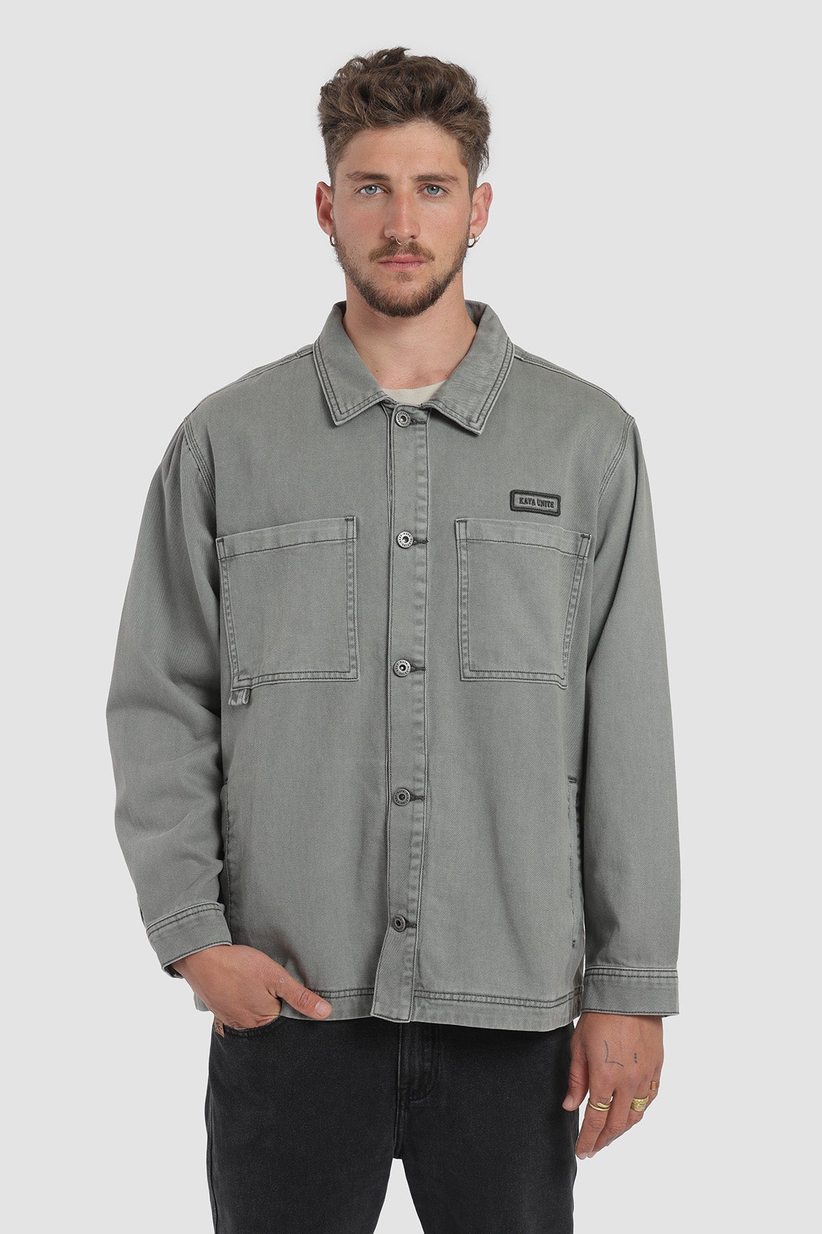 Chaqueta Sobrecamisa Denim Hombre - Oliva