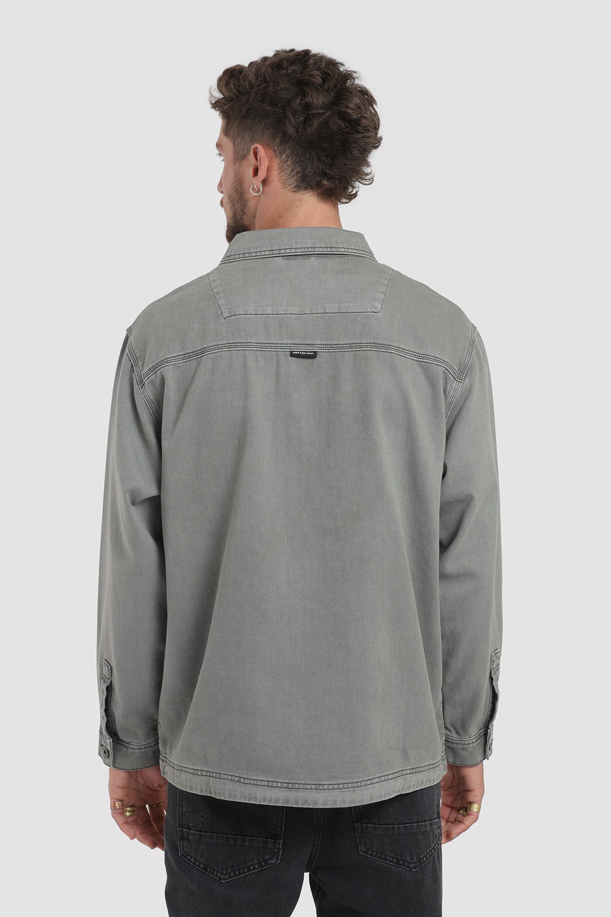 Chaqueta Sobrecamisa Denim Hombre - Oliva
