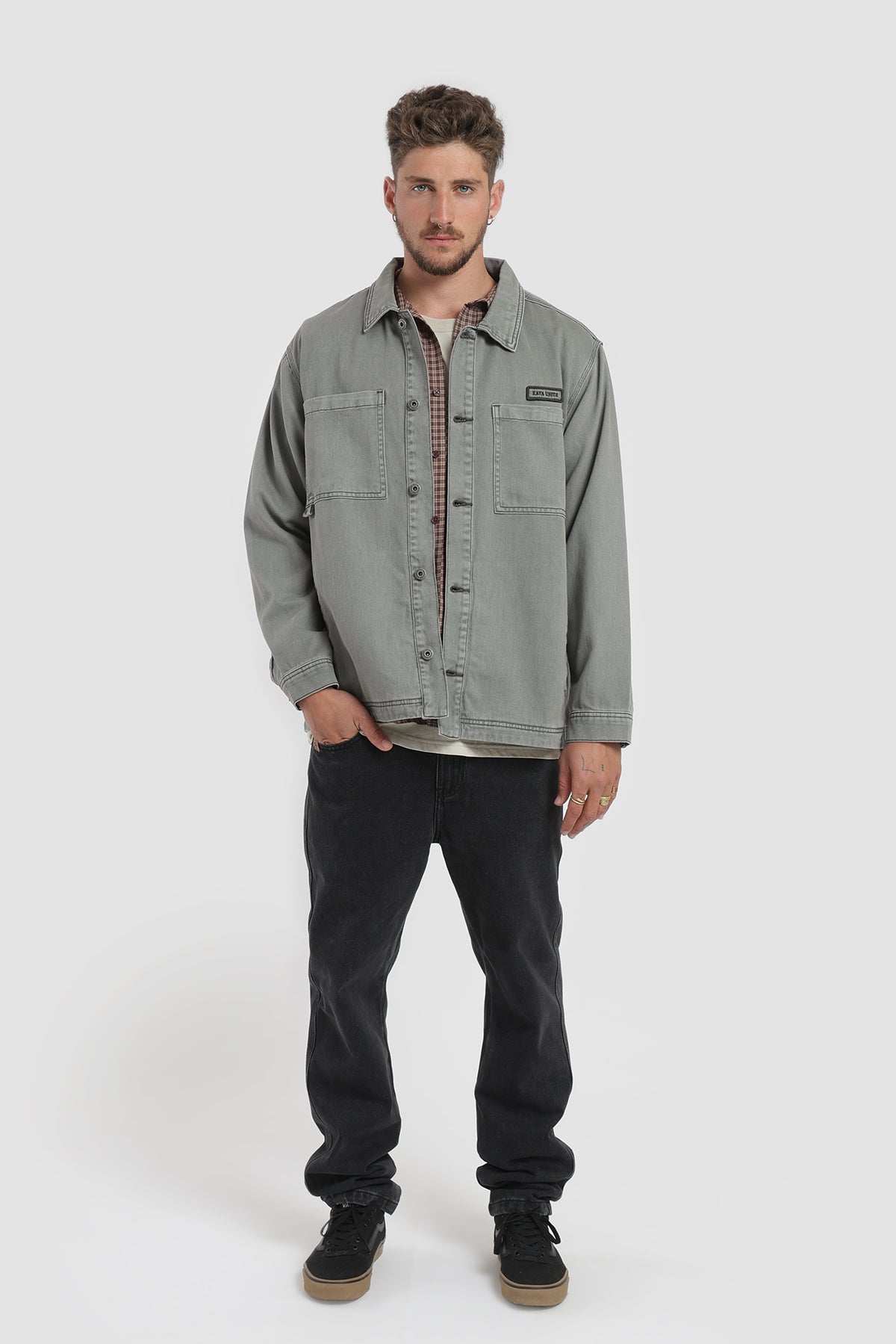 Chaqueta Sobrecamisa Denim Hombre - Oliva