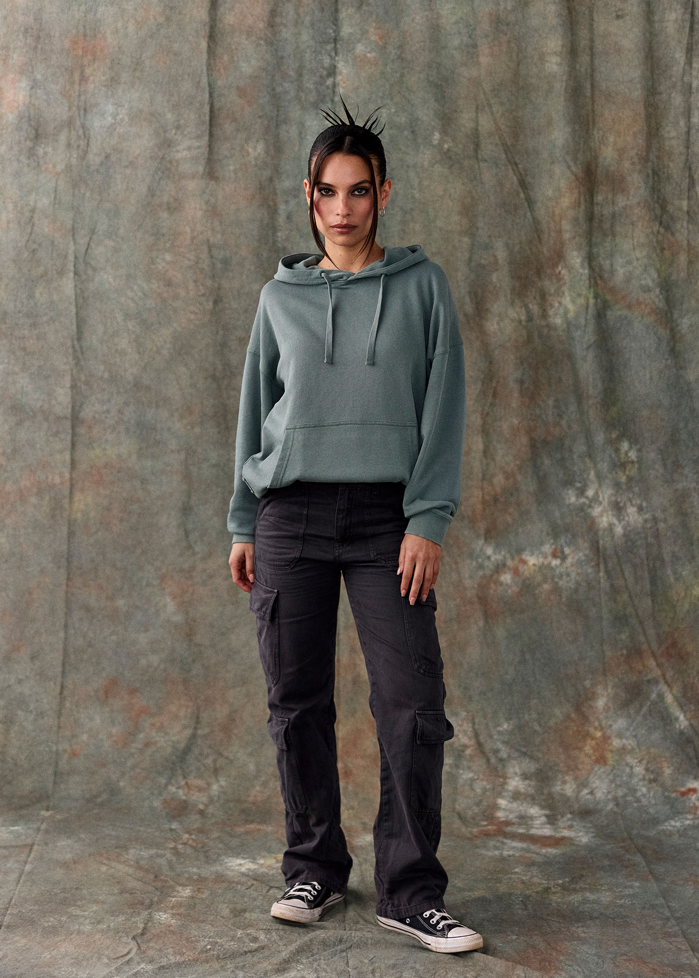 Polerón Hoodie Mujer True - Verde Chinois