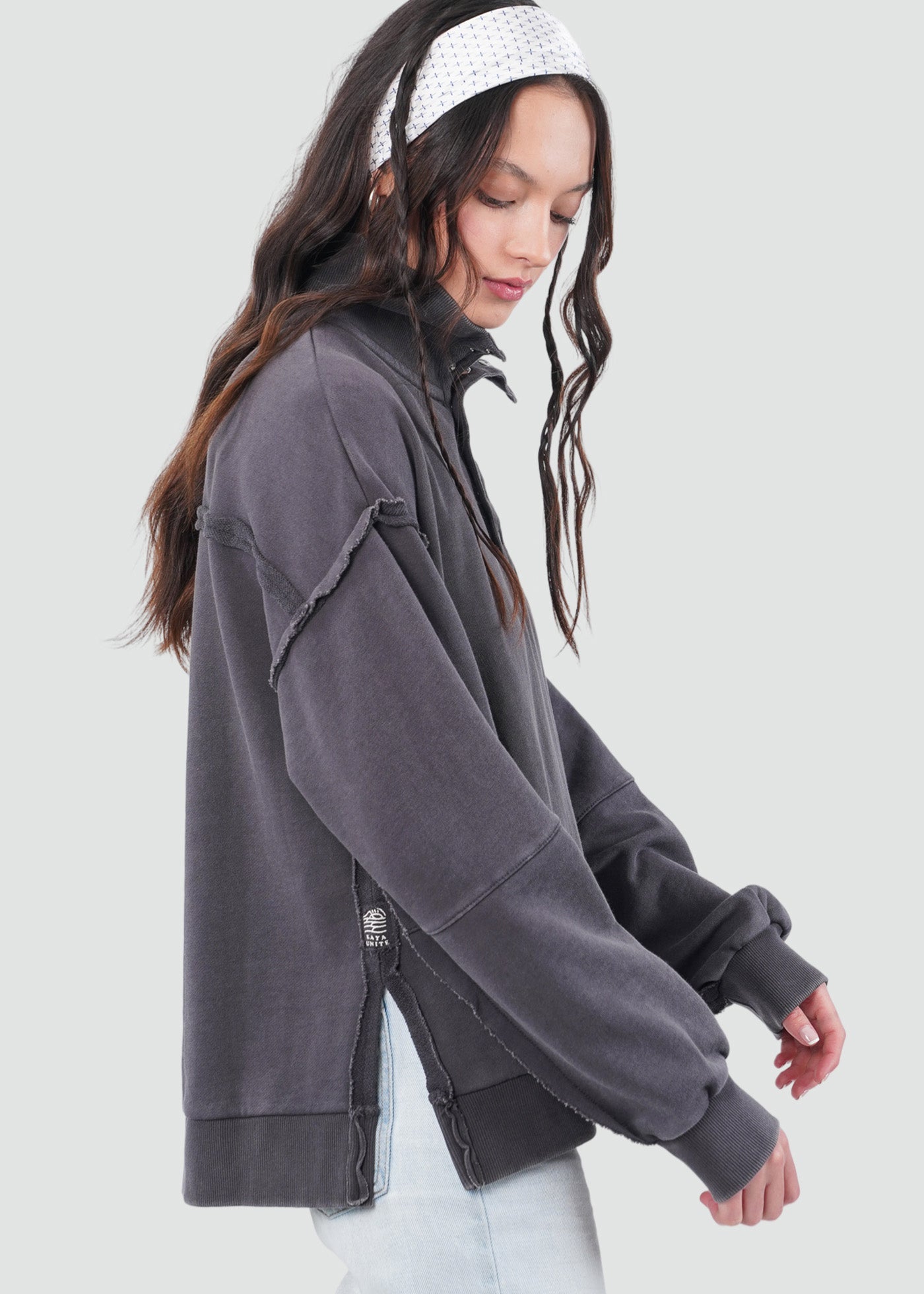 Polerón Mujer Mid Snaps - Negro