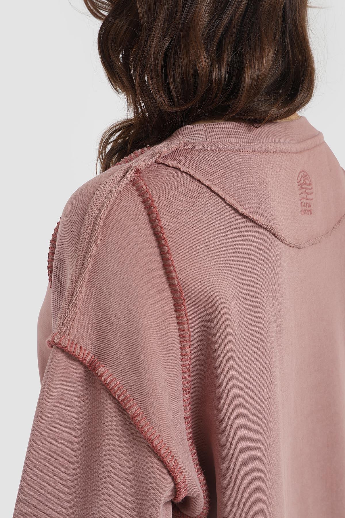 Polerón Crewneck Pespuntes Mujer - Malva