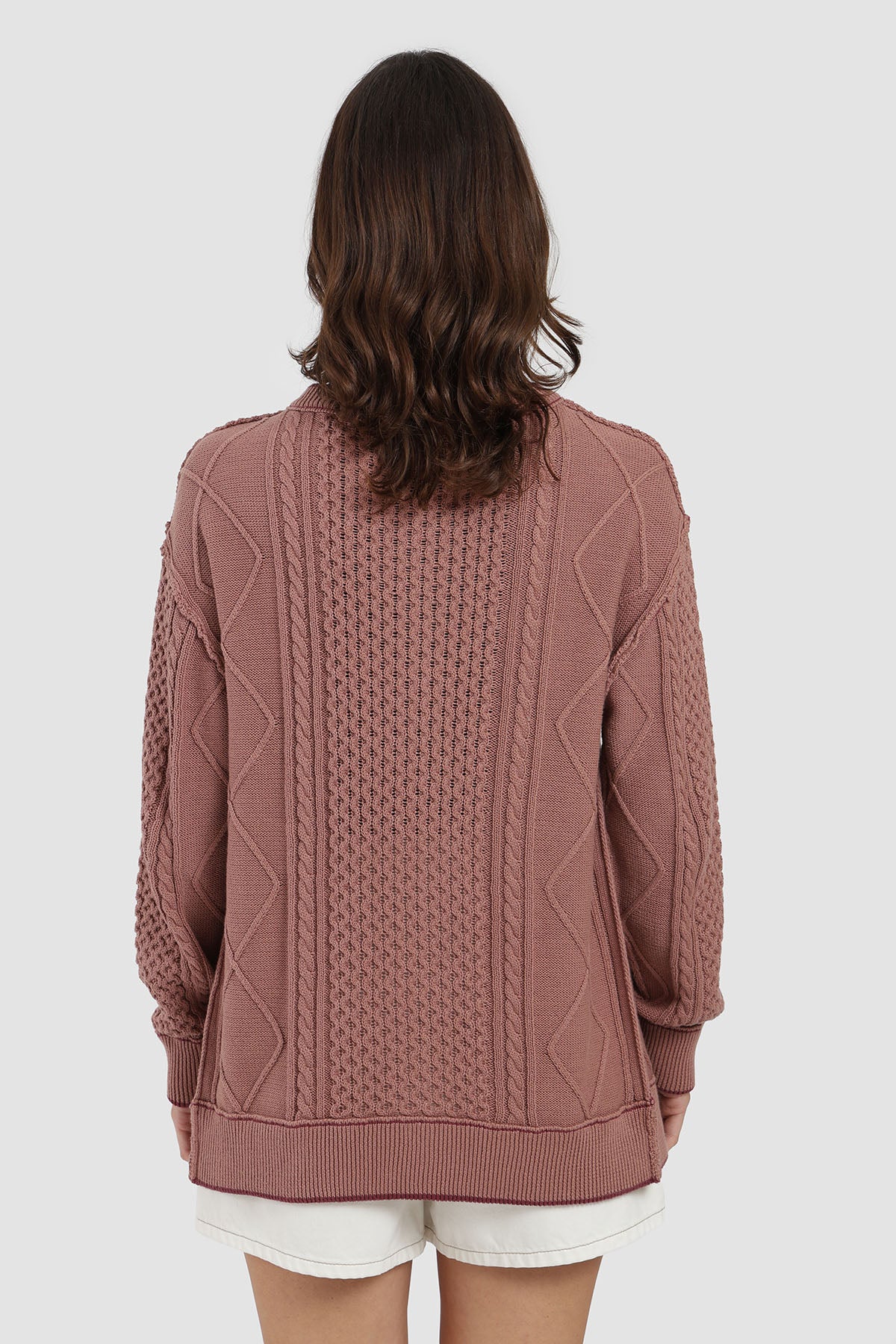 Chaleco Botones Algodón Mujer - Malva