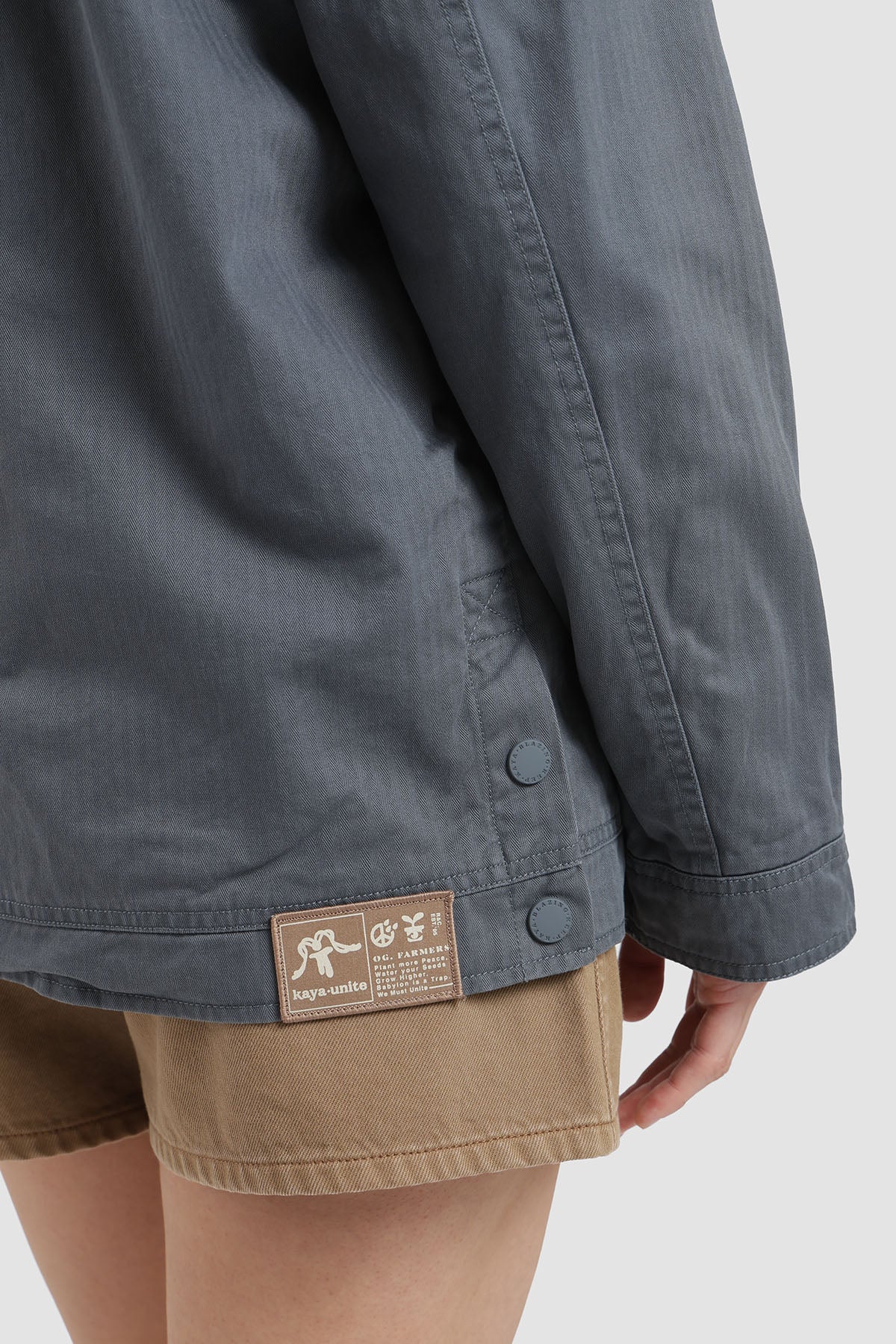 Chaqueta Clásica Twill Mujer Light Gray #Color_Navy