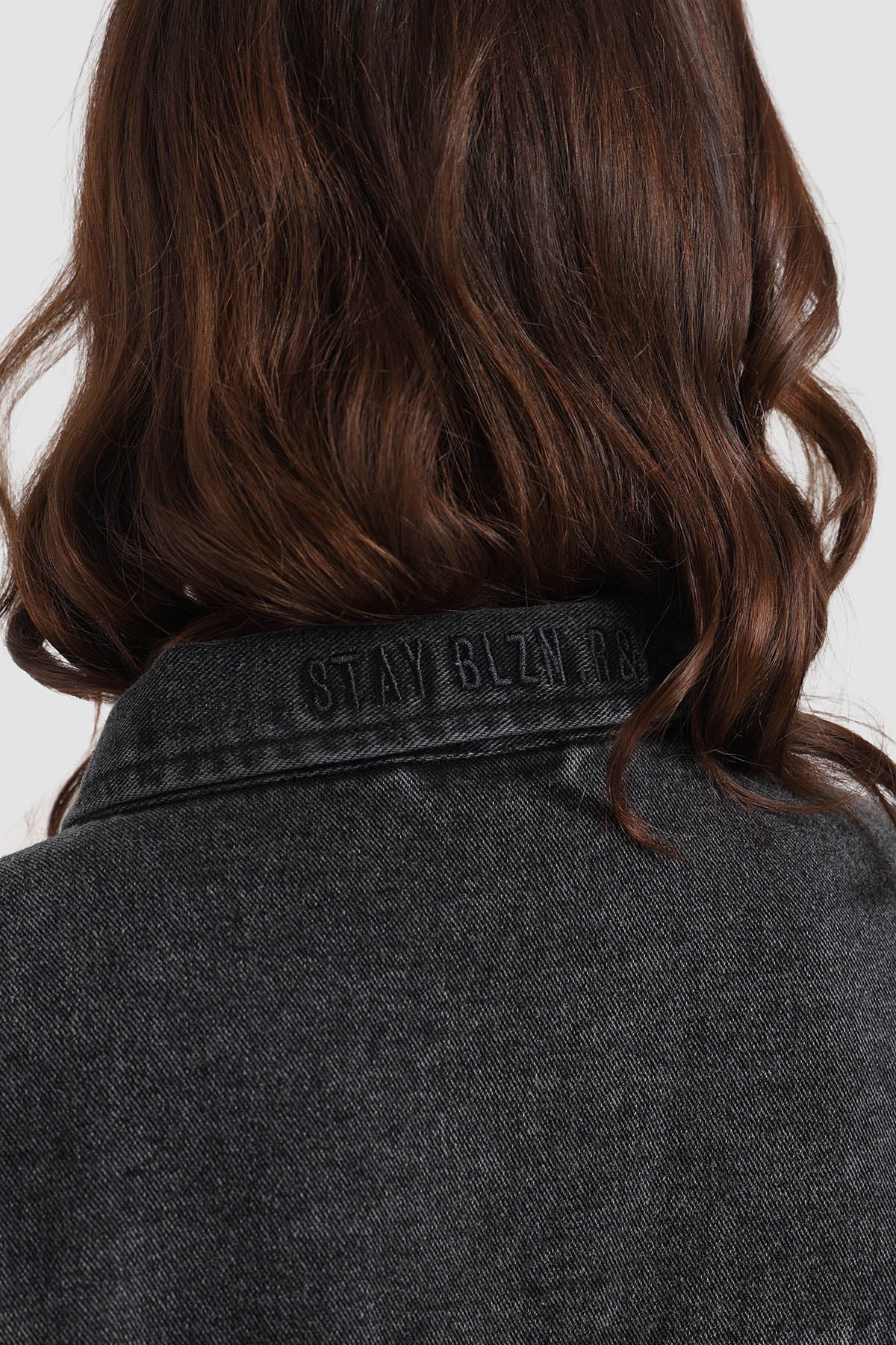Chaqueta Oversize Denim Mujer - Negro