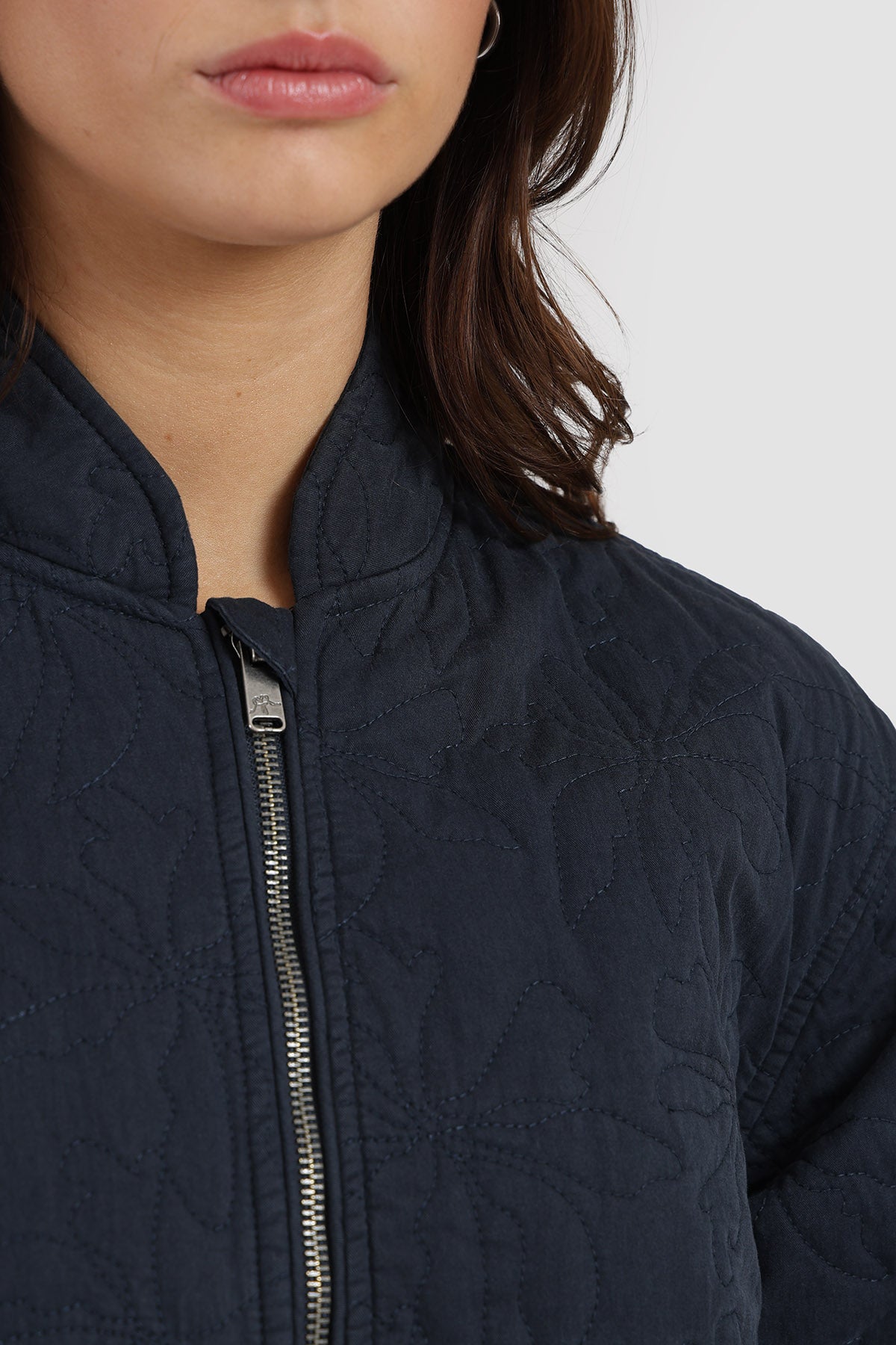 Chaqueta Bomber Quilted Canvas Mujer - Azul