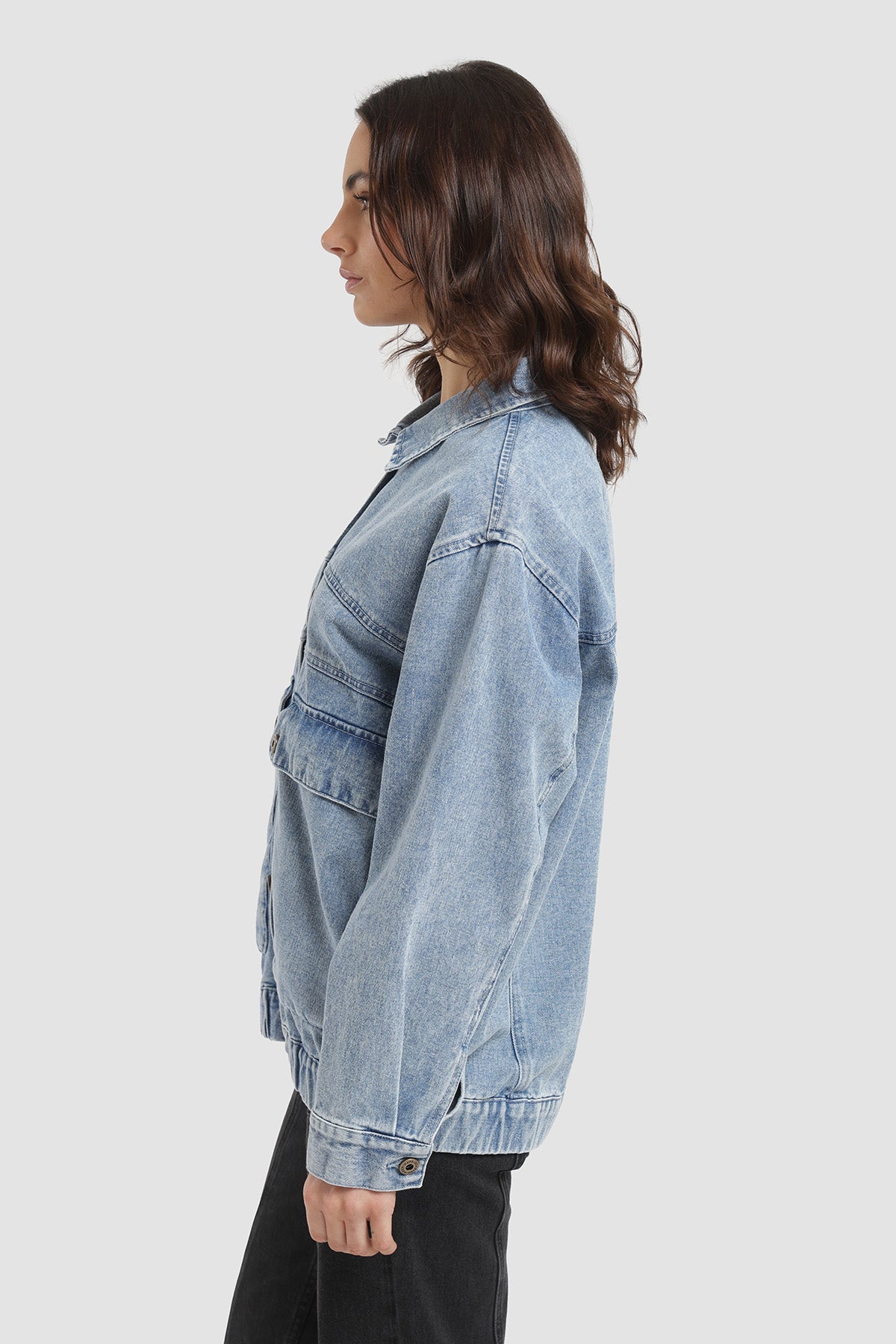 Chaqueta Oversize Denim Mujer - Azul Denim