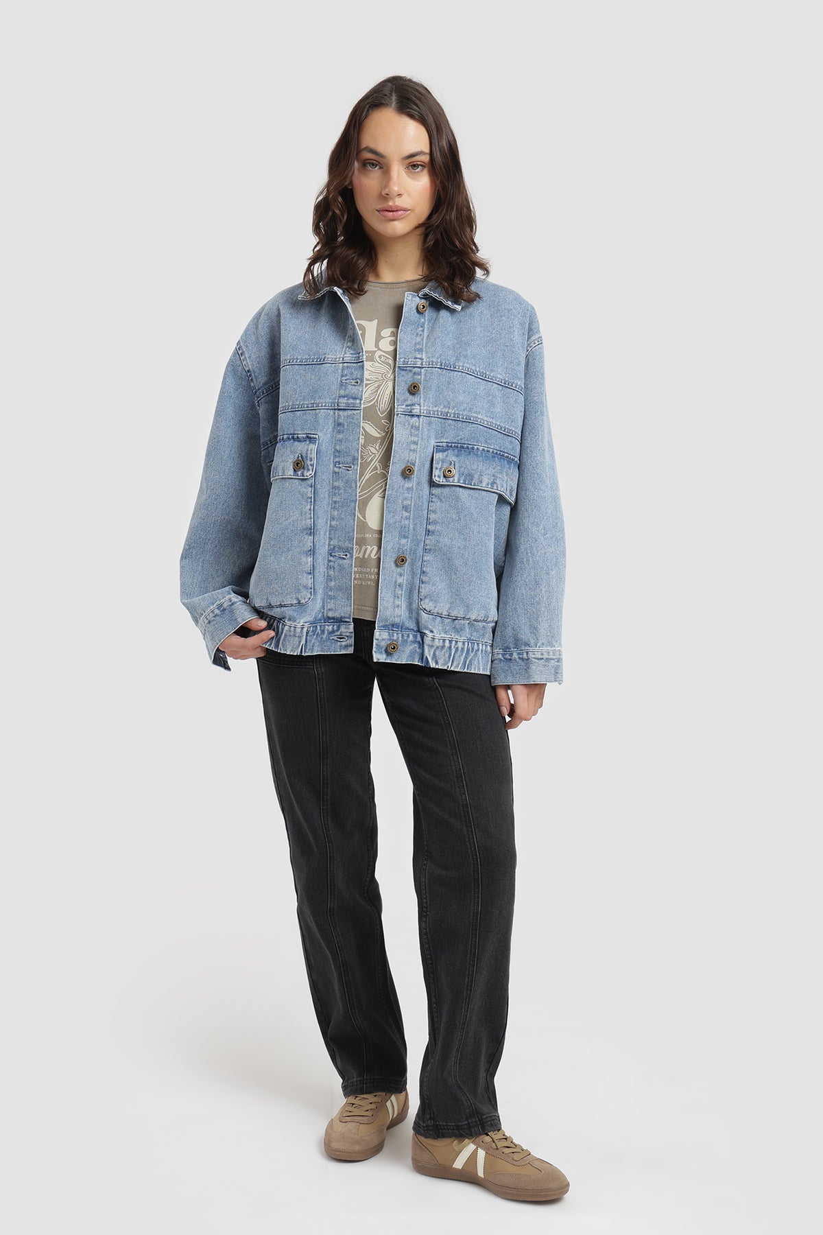 Chaqueta Oversize Denim Mujer - Azul Denim