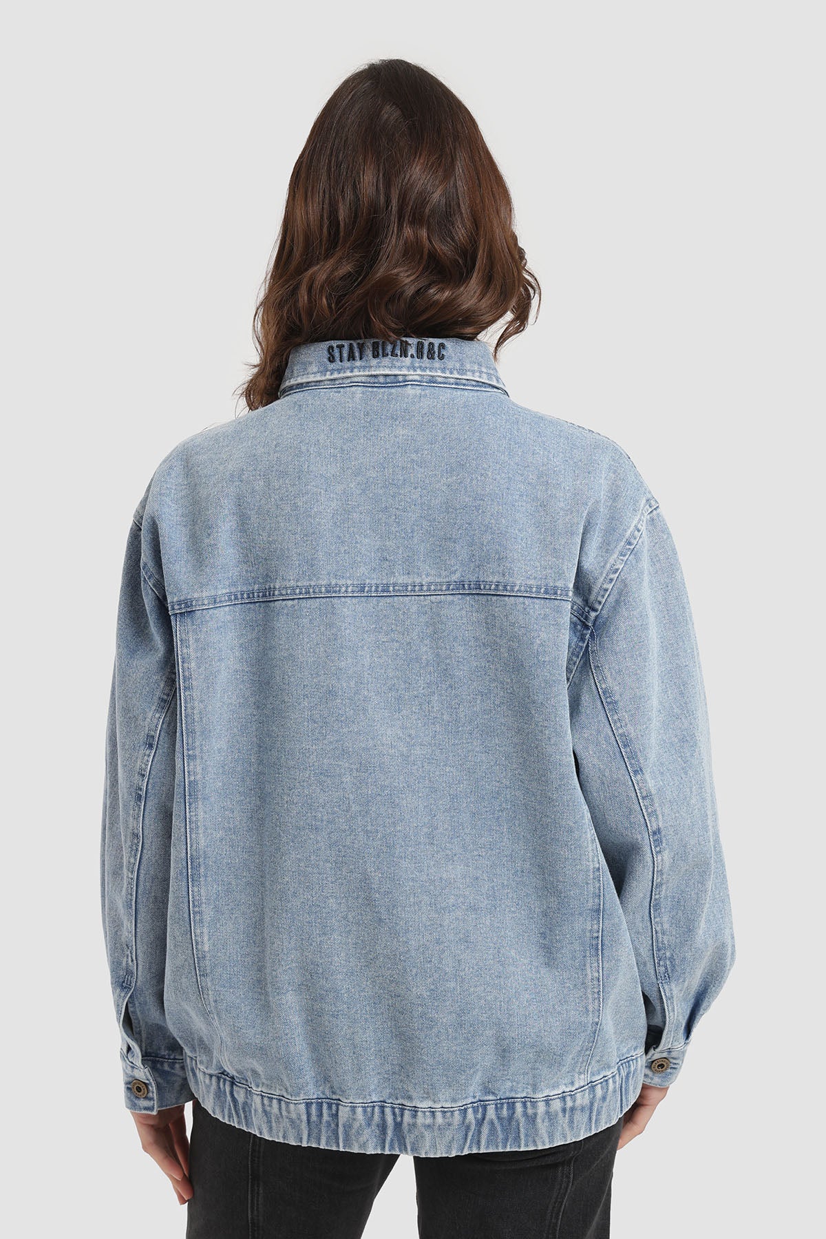 Chaqueta Oversize Denim Mujer - Azul Denim