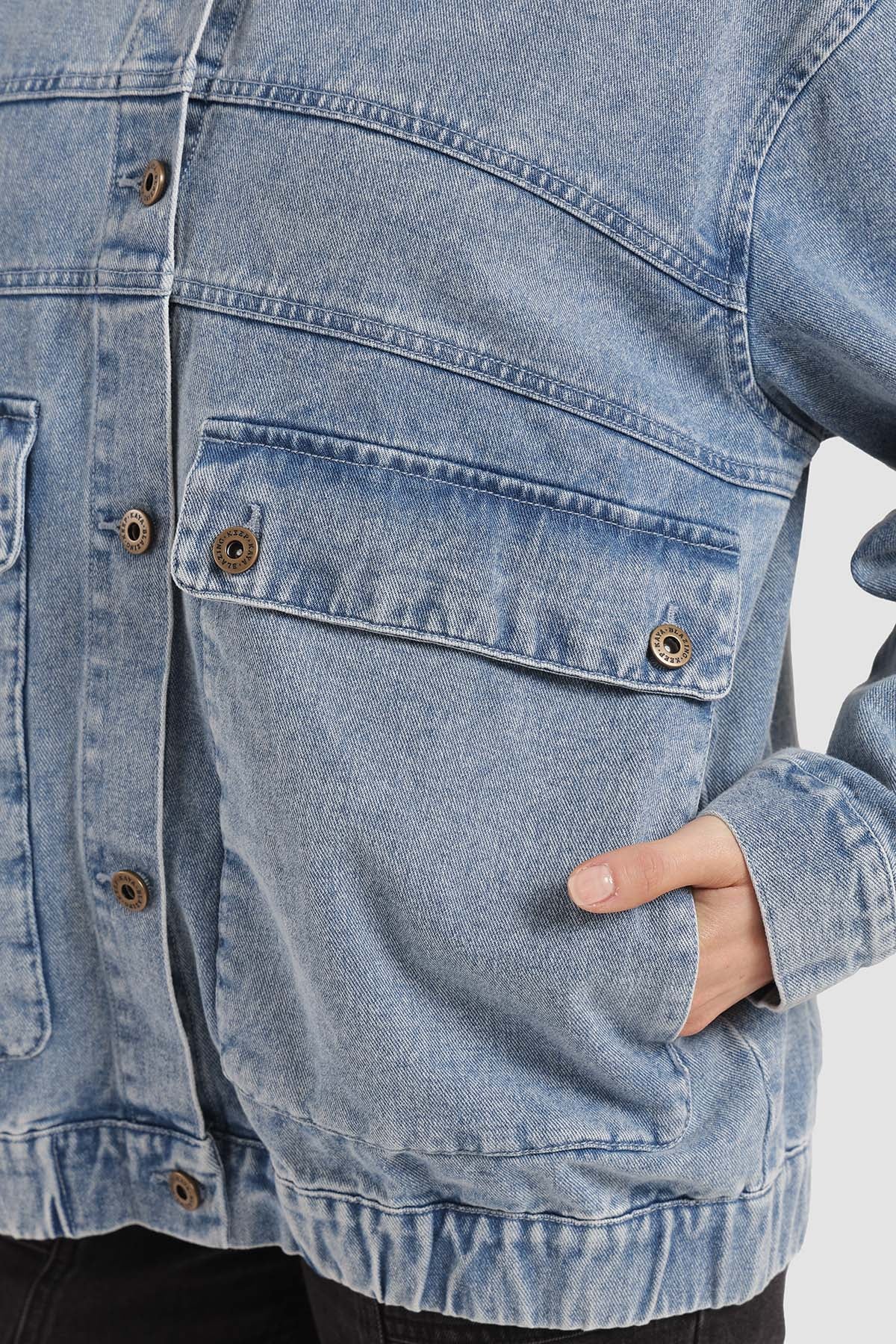 Chaqueta Oversize Denim Mujer - Azul Denim