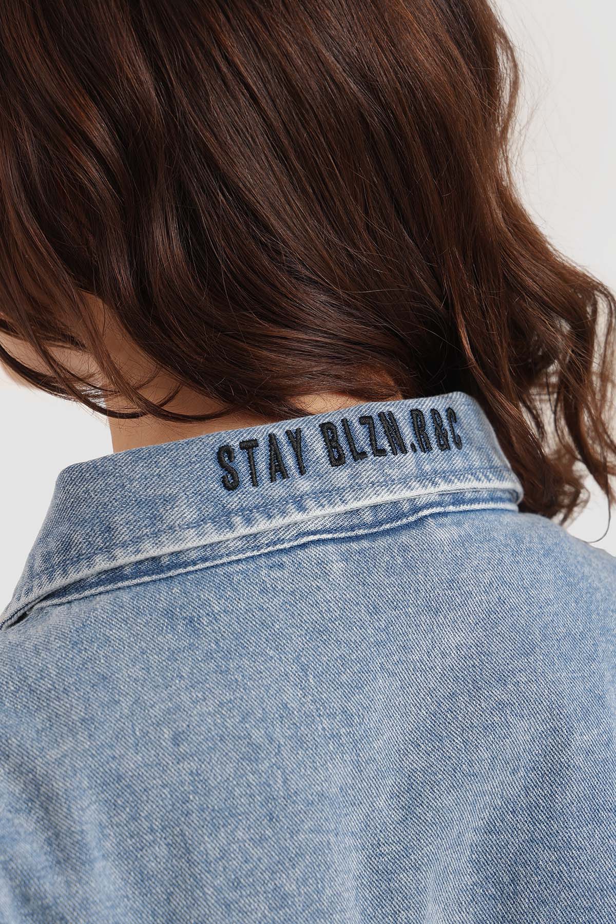 Chaqueta Oversize Denim Mujer - Azul Denim