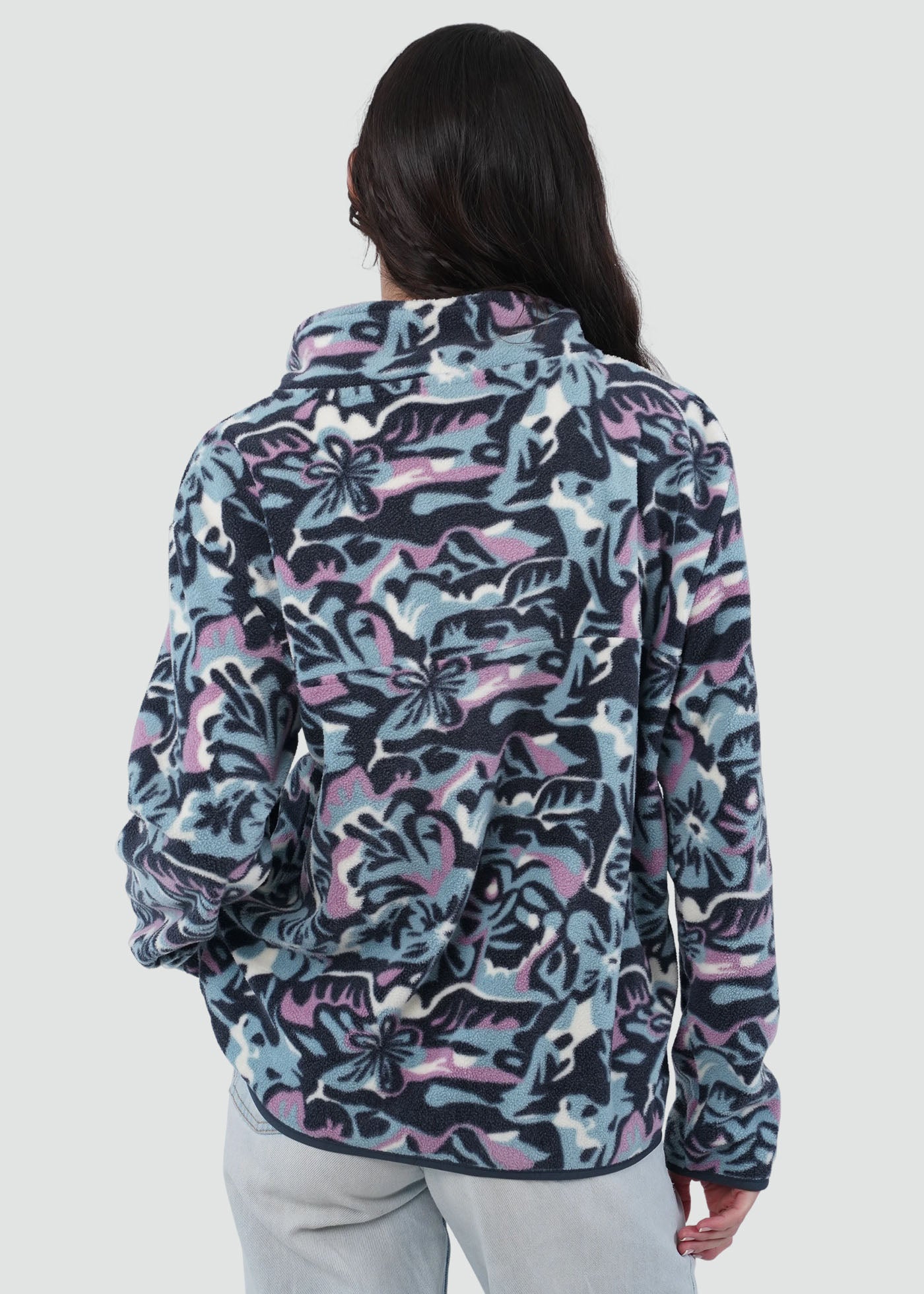 Polar Mujer Half Snaps Flowers - Azul