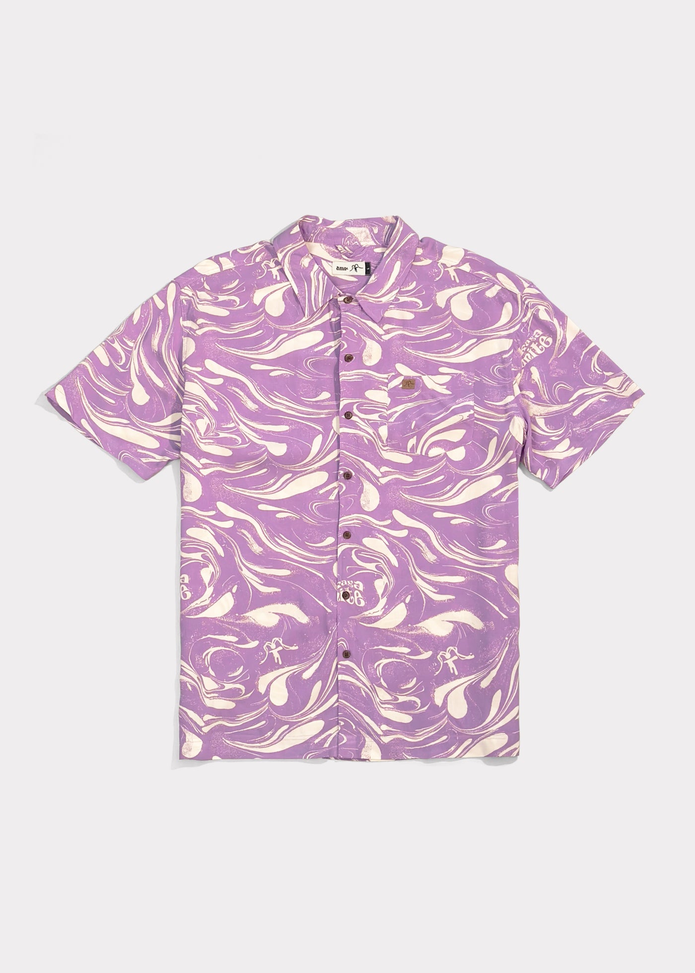 Camisa Diseño Manga Corta Rayón Drip Hombre - Lilac