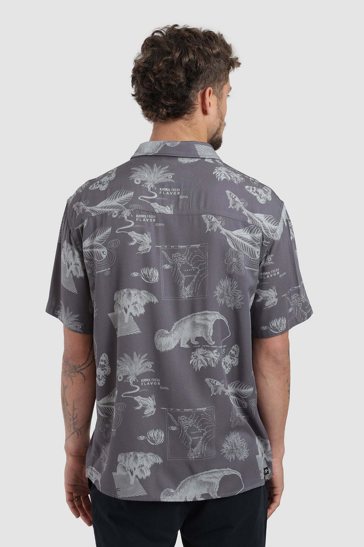 Camisa Manga Corta Guayabera Rooted Hombre - Acero