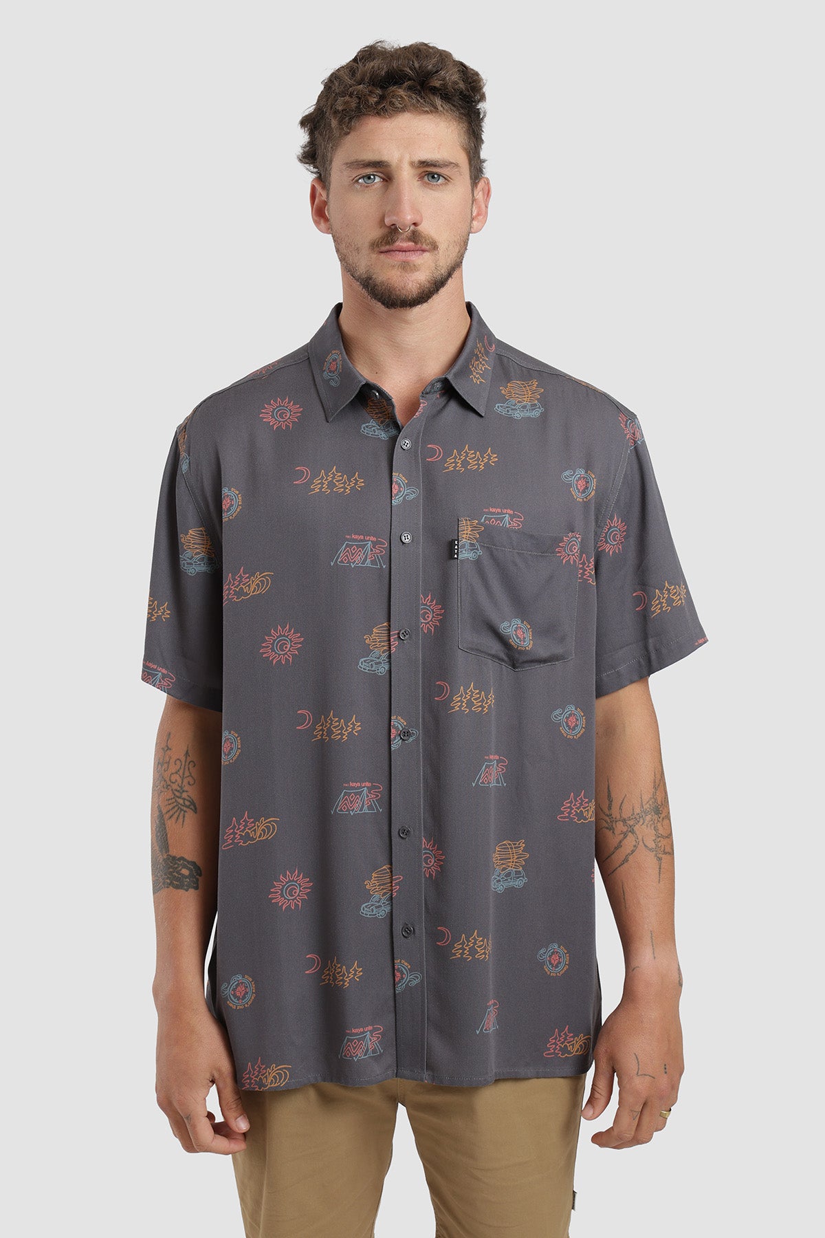 Camisa Manga Corta Guayabera Flavor Hombre - Negro