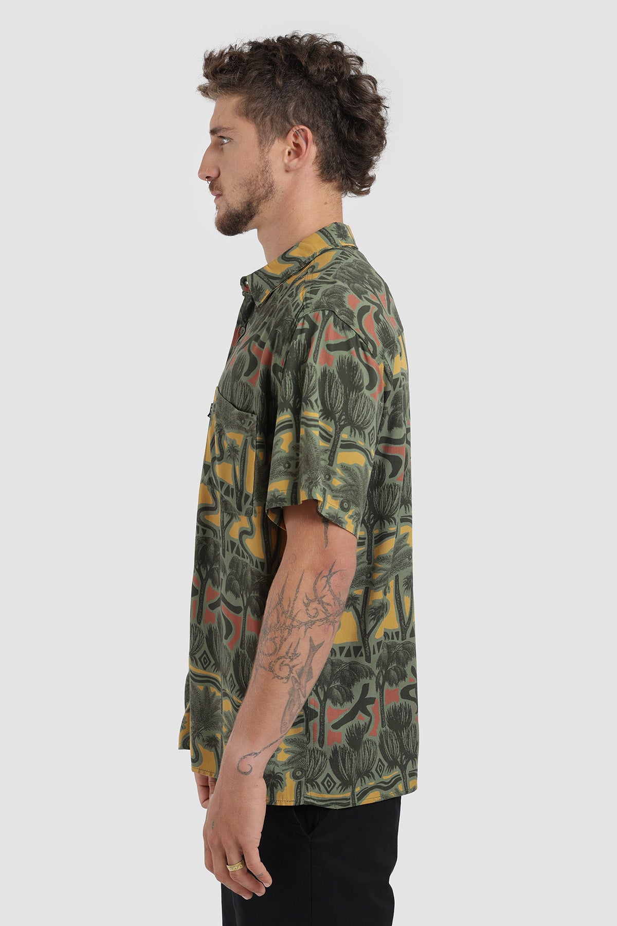Camisa Manga Corta Guayabera Rasta Hombre - Verde