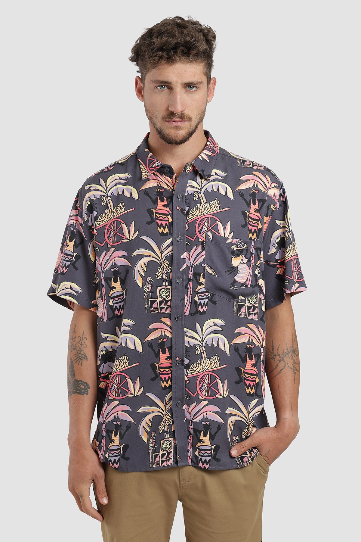 Camisa Manga Corta Guayabera Bossa Hombre - Azul Marino