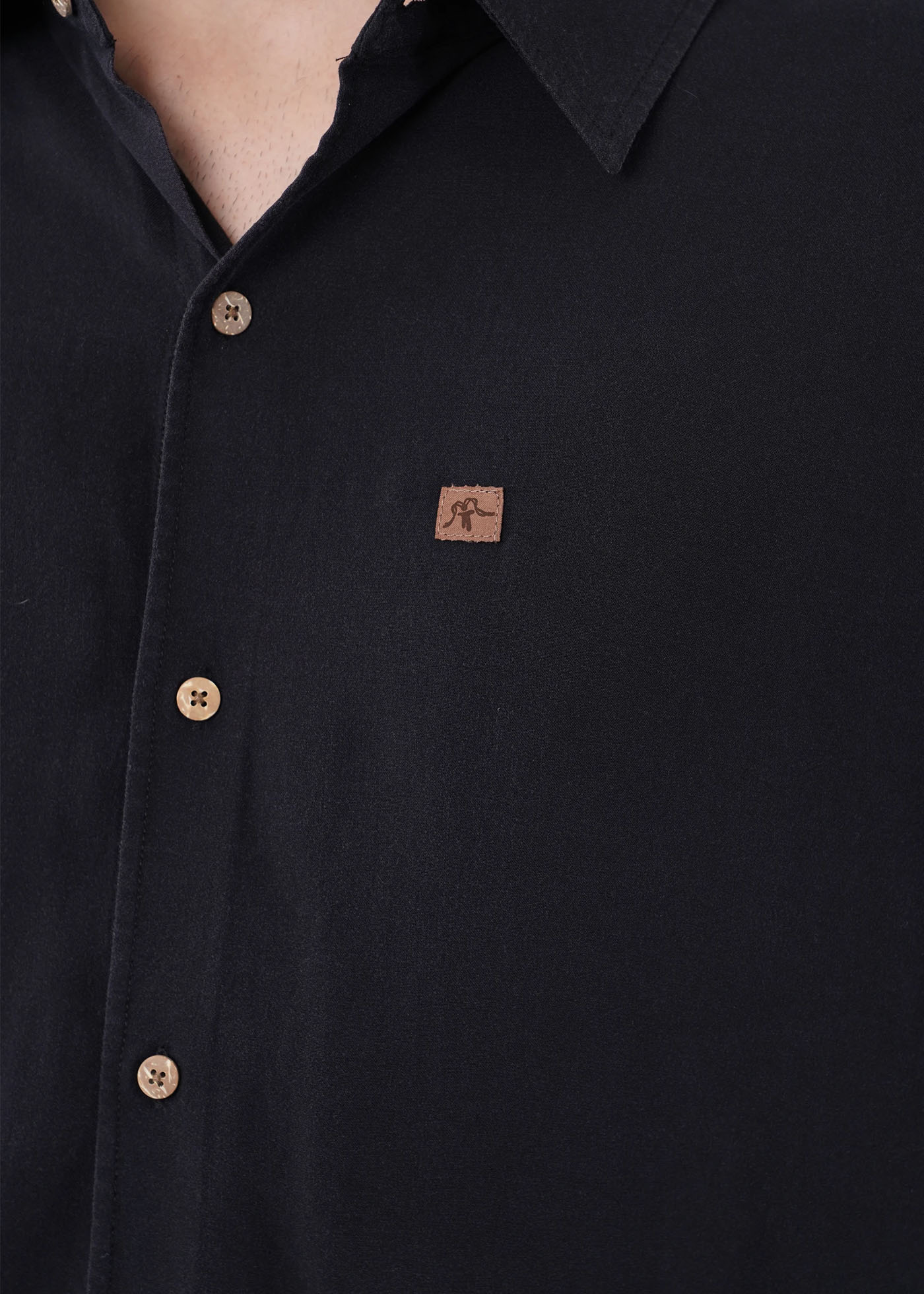 Camisa Hombre Viscosa - Negra