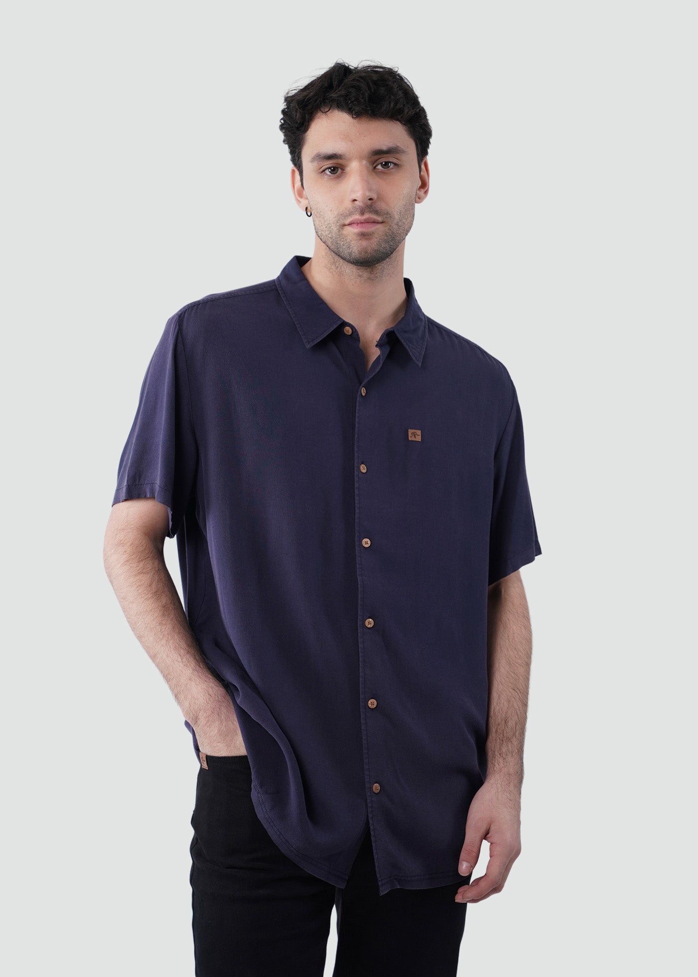 Camisa Hombre Viscosa - Navy