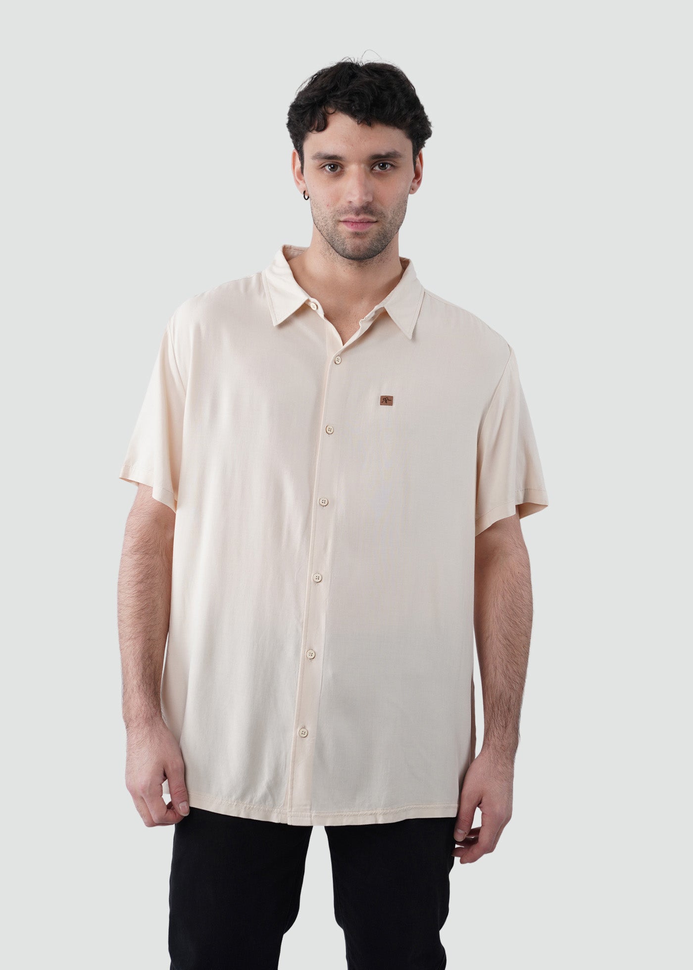 Camisa Hombre Viscosa - Crema