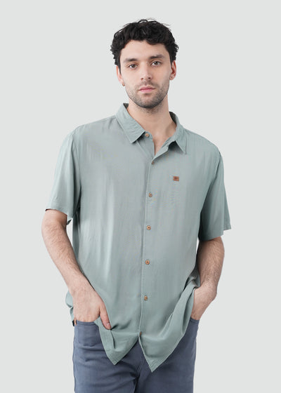 Camisa Clásica Manga Corta Viscosa Hombre - Chinois Lavender