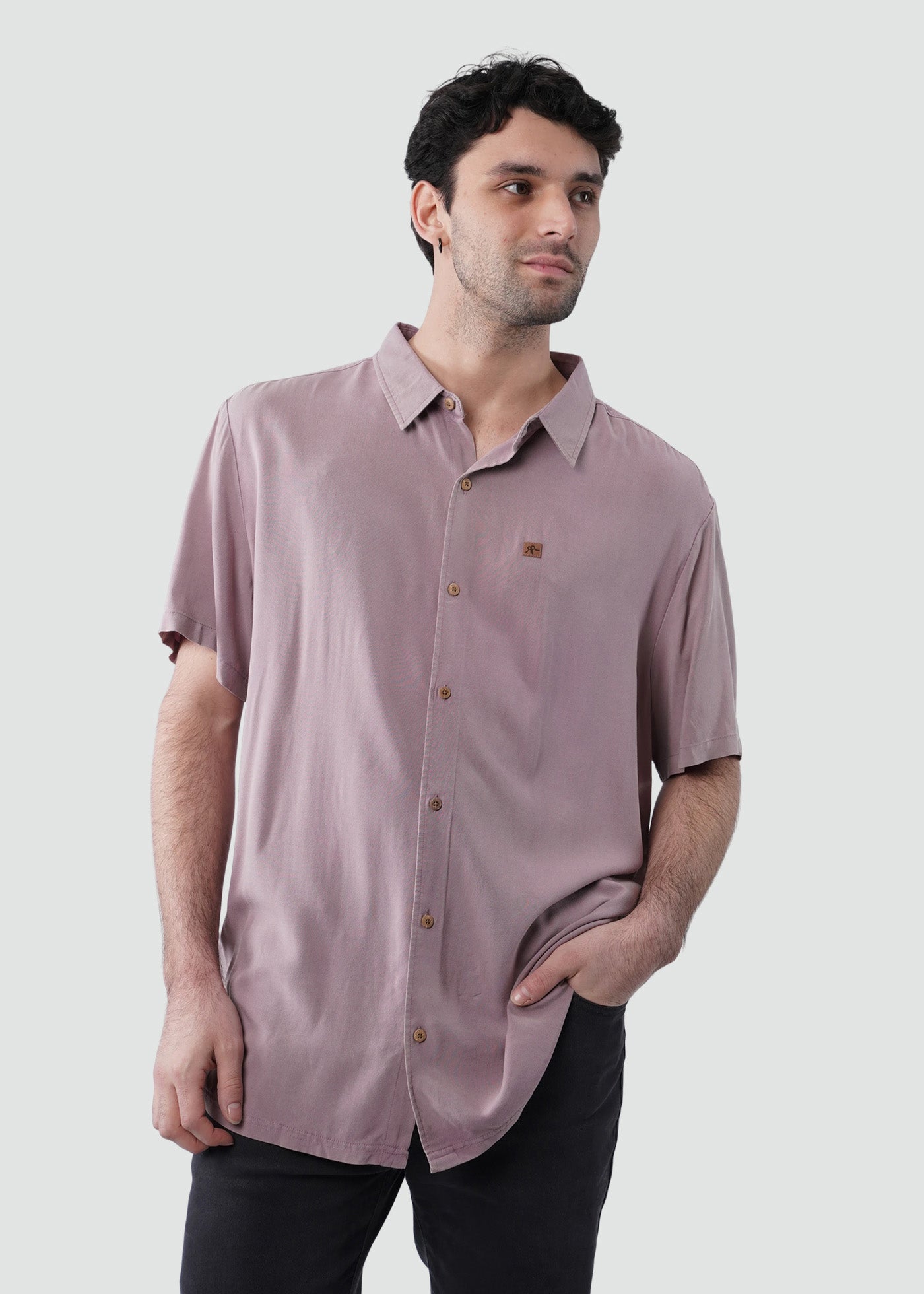 Camisa Hombre Viscosa - Malva