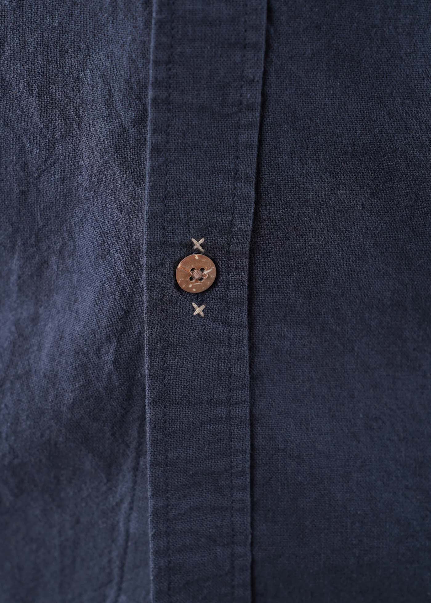 Camisa Hombre Lino Manga Larga - Navy