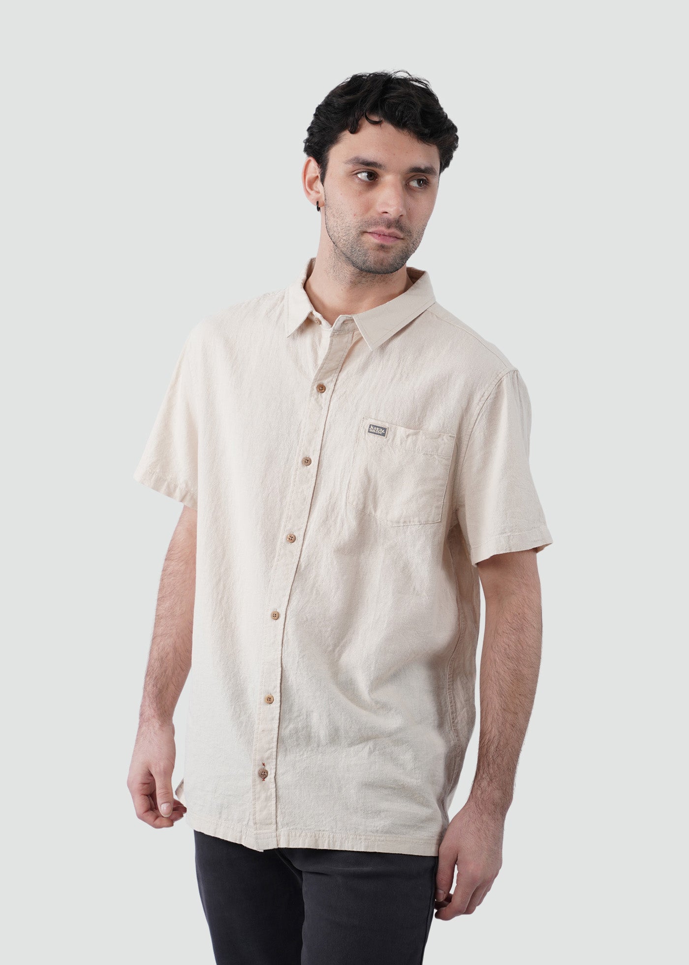 Camisa Hombre Lino - Sand