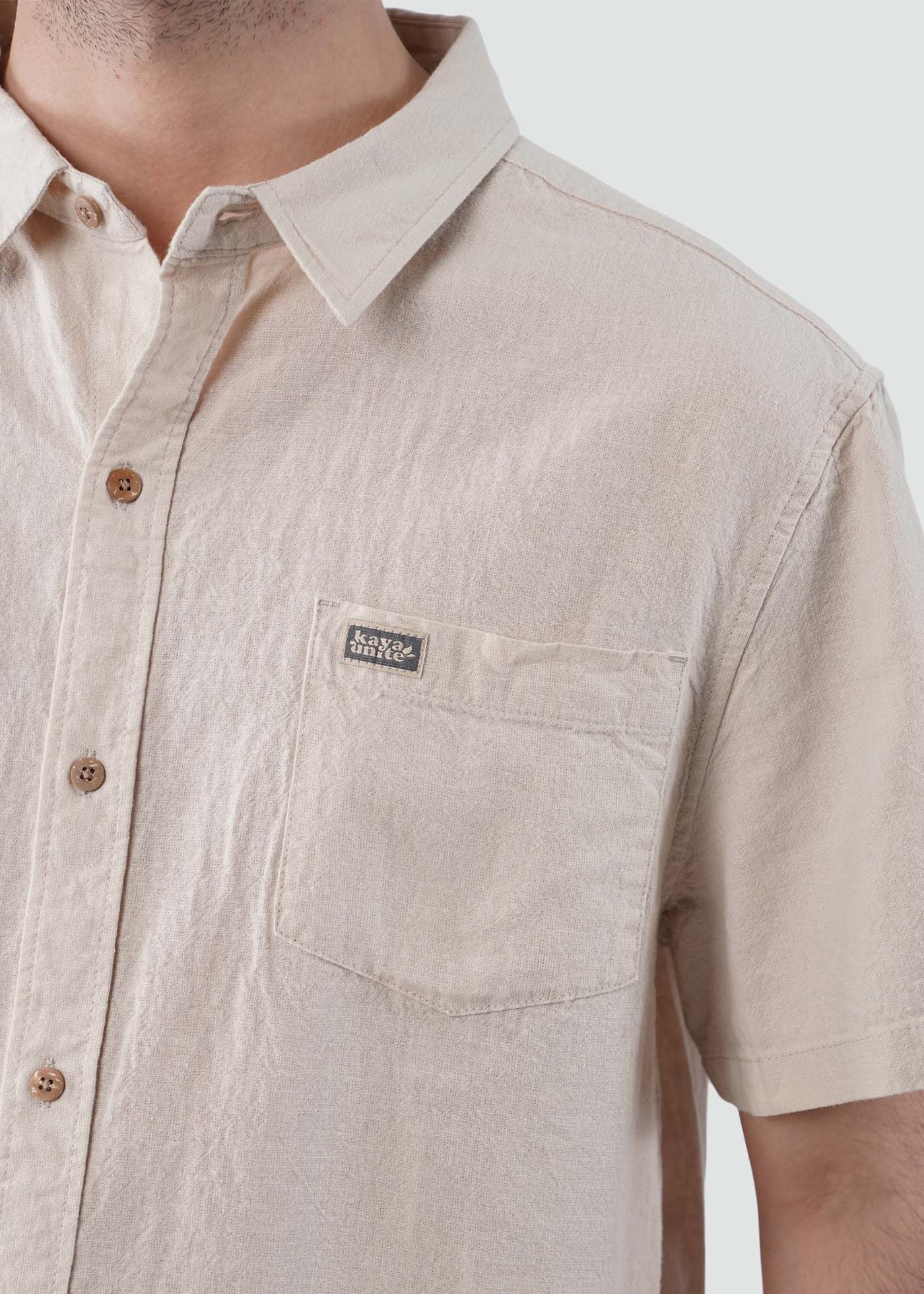 Camisa Hombre Lino - Sand