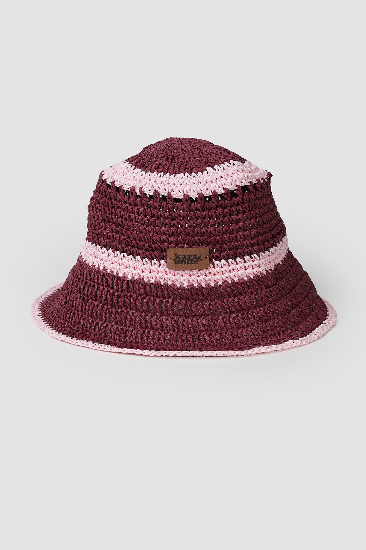 Bucket Tejido Rayas - Bordó