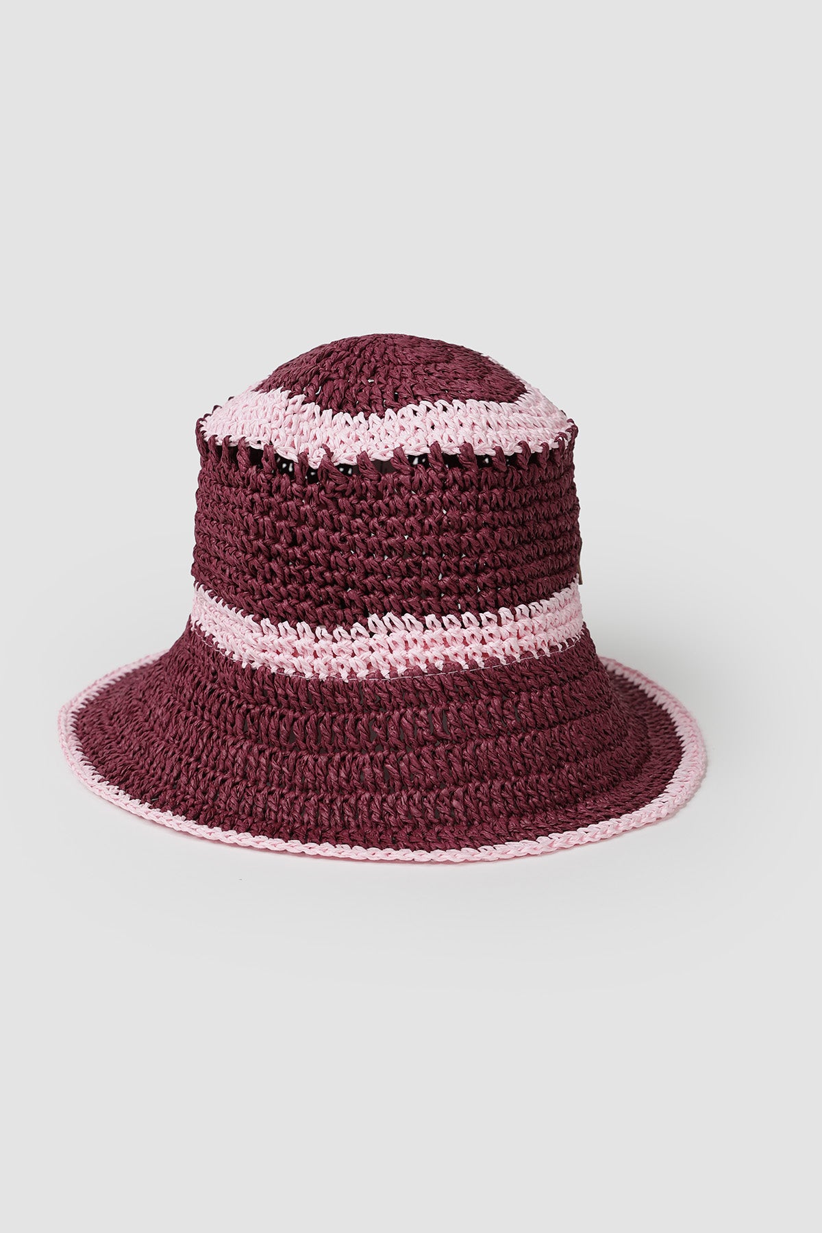 Bucket Tejido Rayas - Bordó