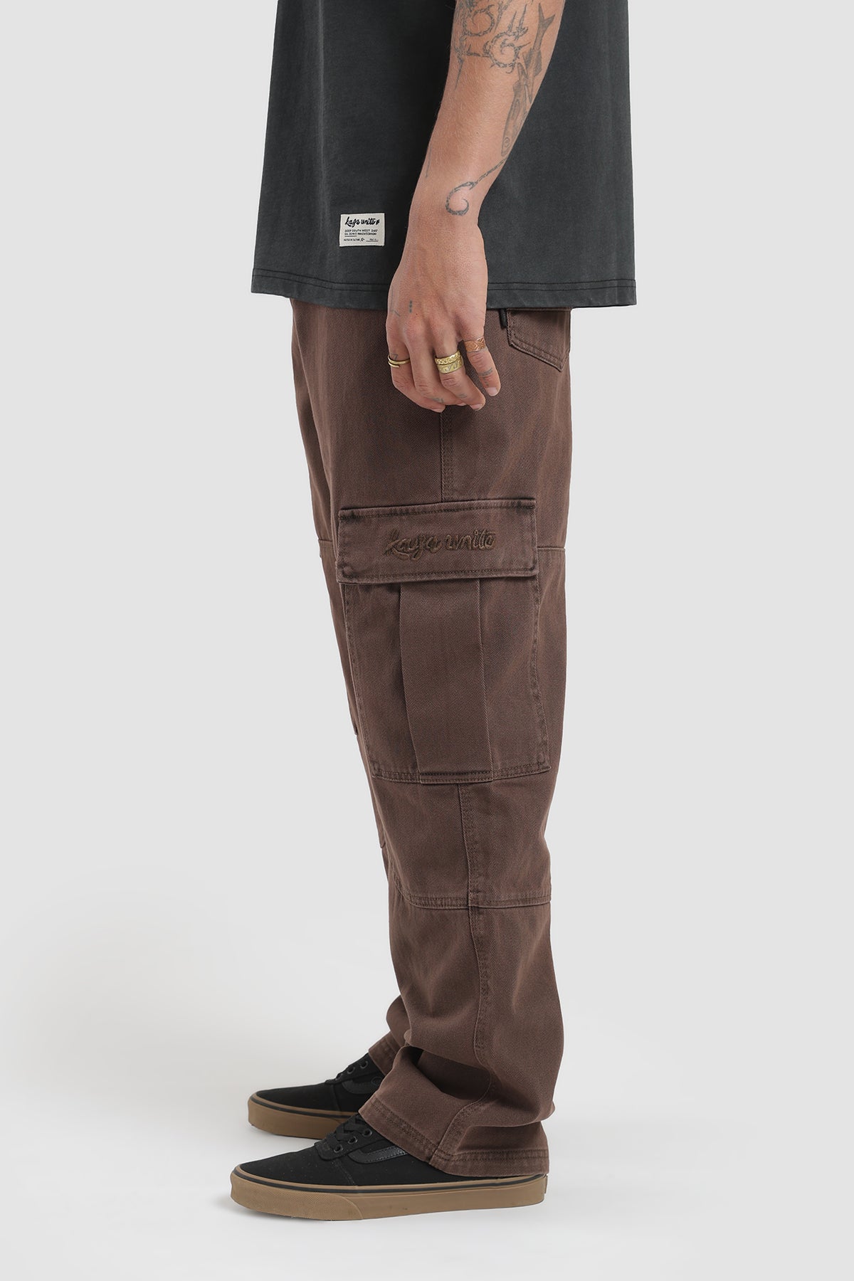 Pantalón Cargo Multipocket Canvas Hombre - Café