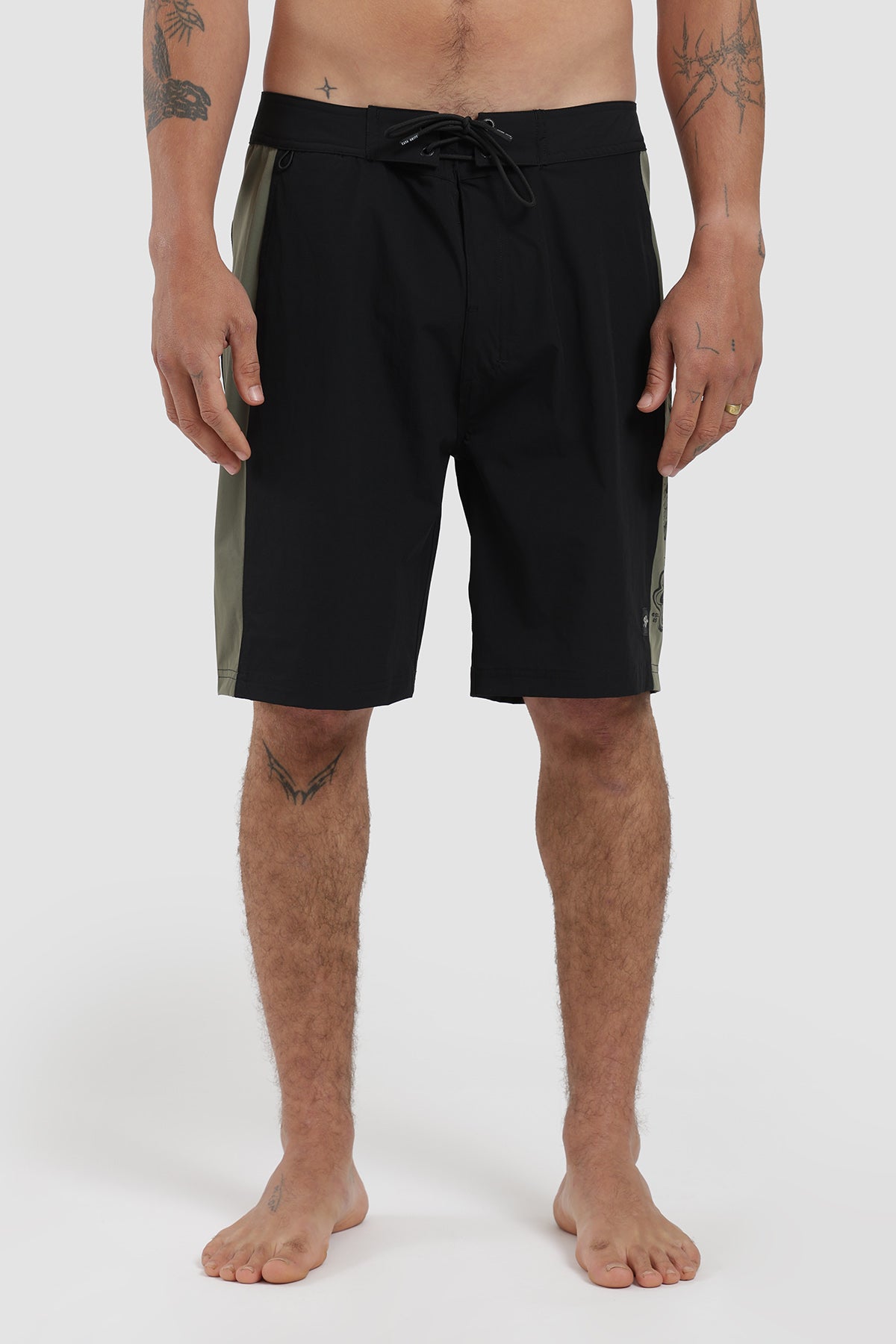 Traje De Baño Boardshort Diseño Side Panel Hombre - Negro