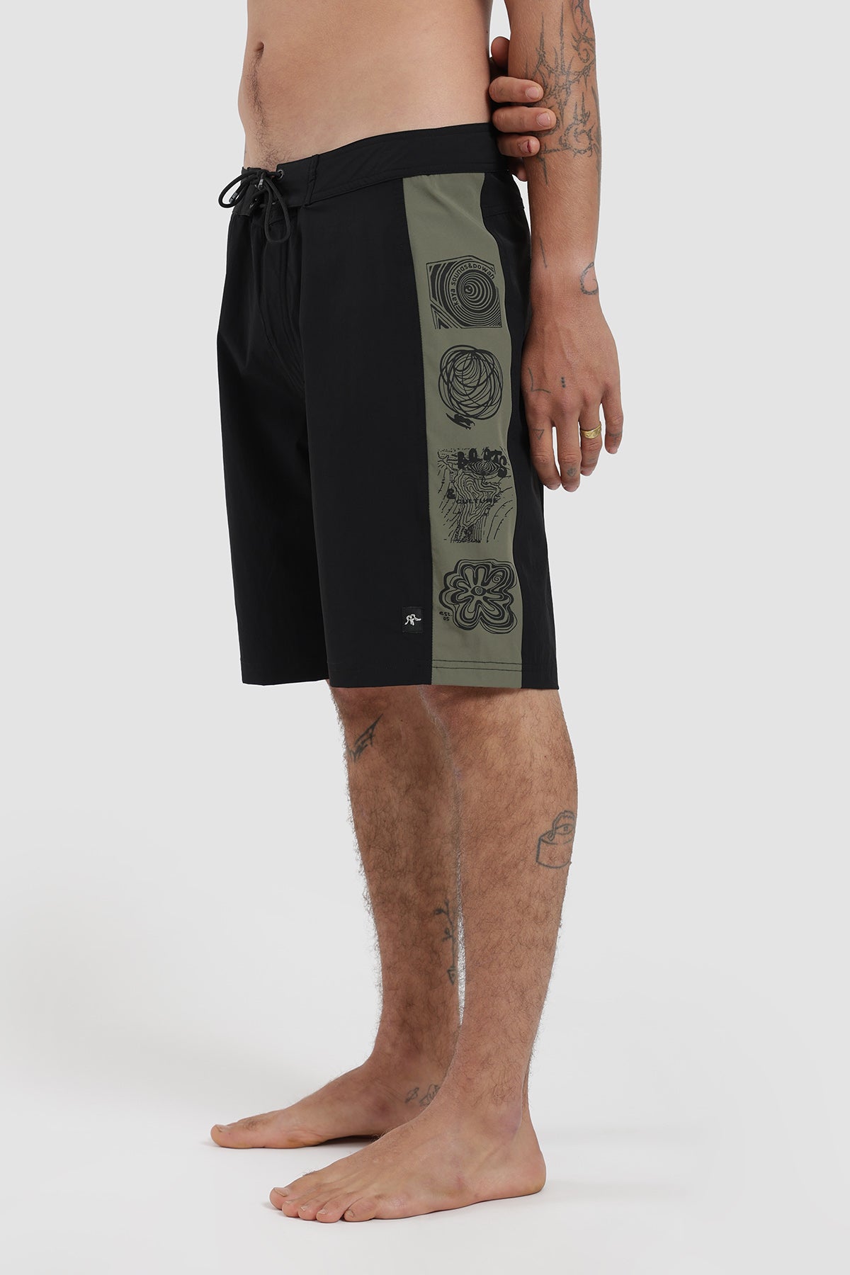 Traje De Baño Boardshort Diseño Side Panel Hombre - Negro