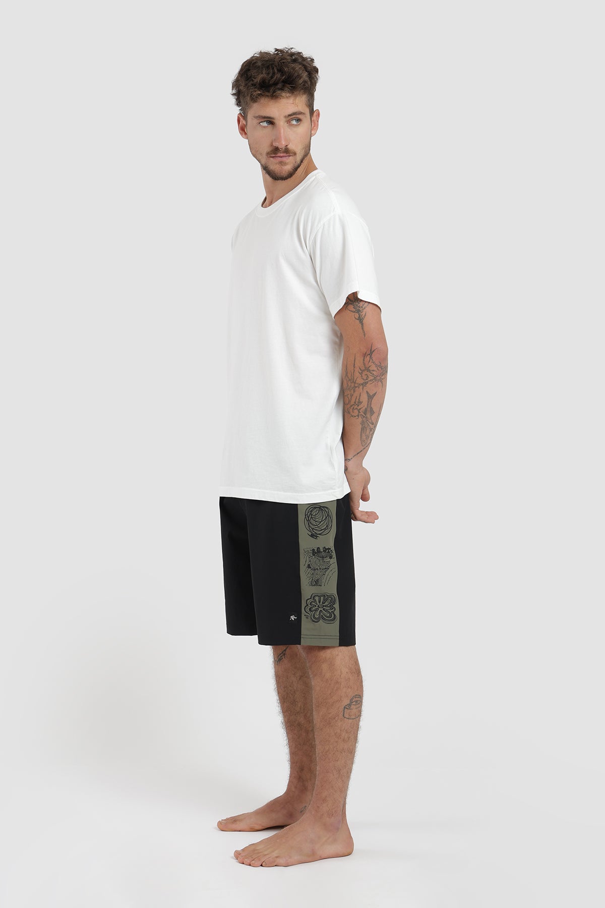 Traje De Baño Boardshort Diseño Side Panel Hombre - Negro