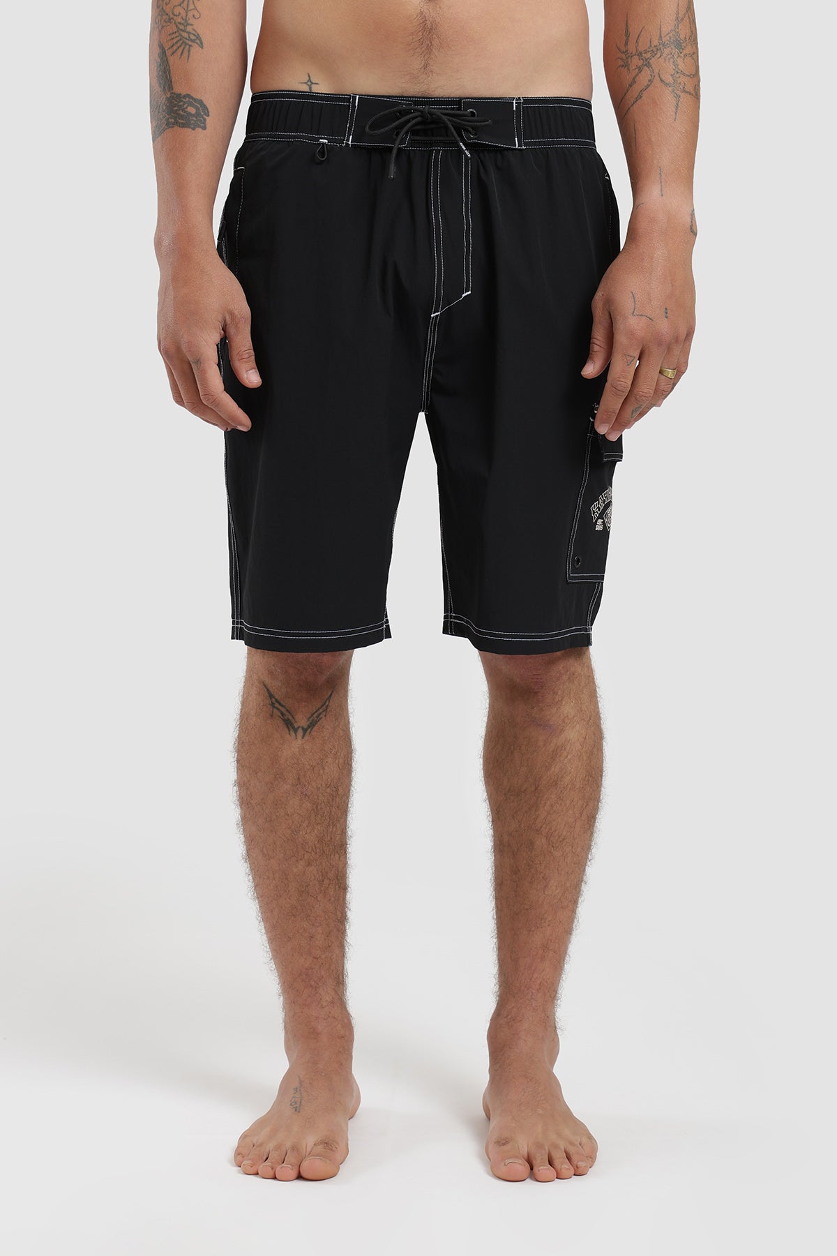 Traje De Baño Boardshort Cargo Hombre - Negro