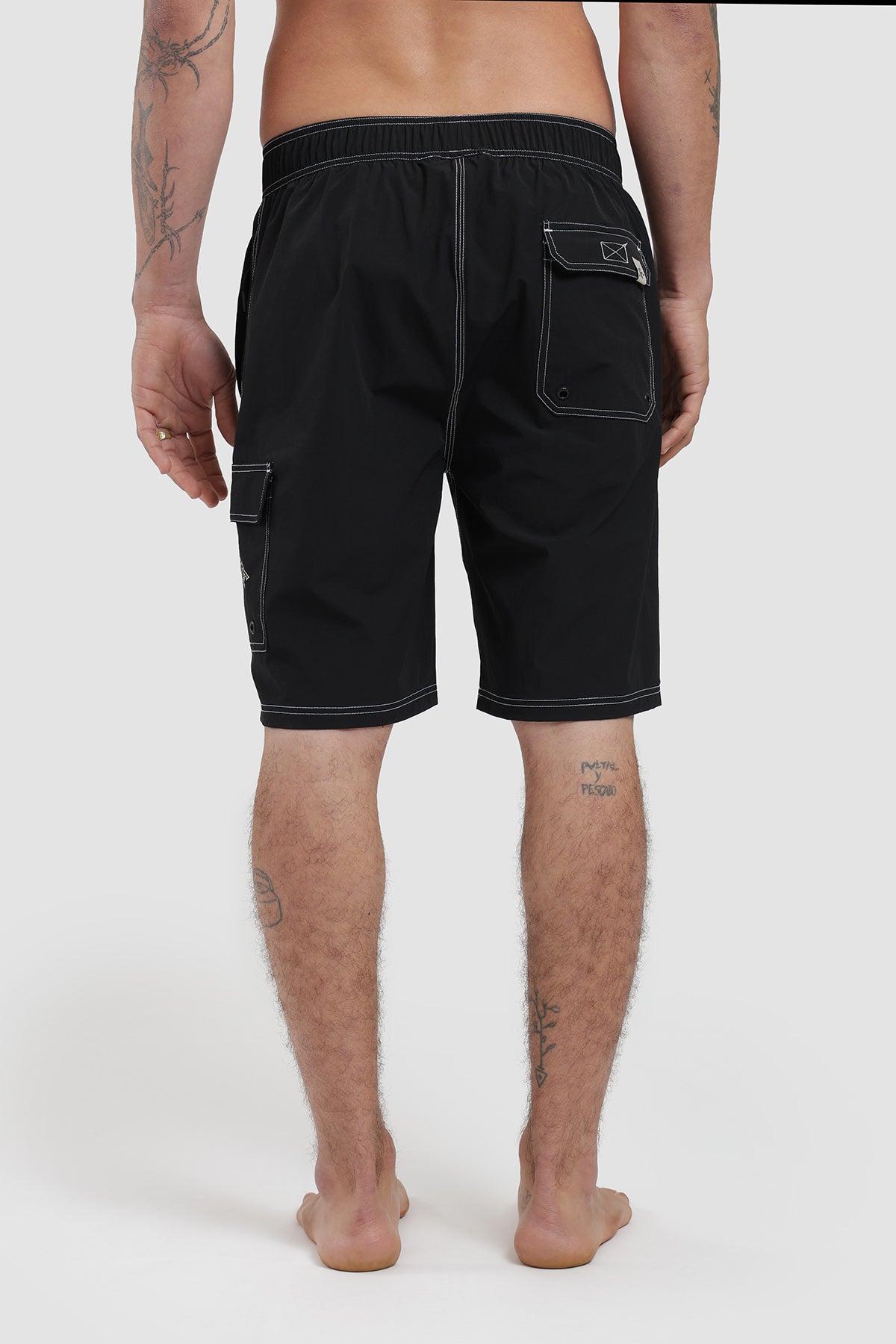 Traje De Baño Boardshort Cargo Hombre - Negro