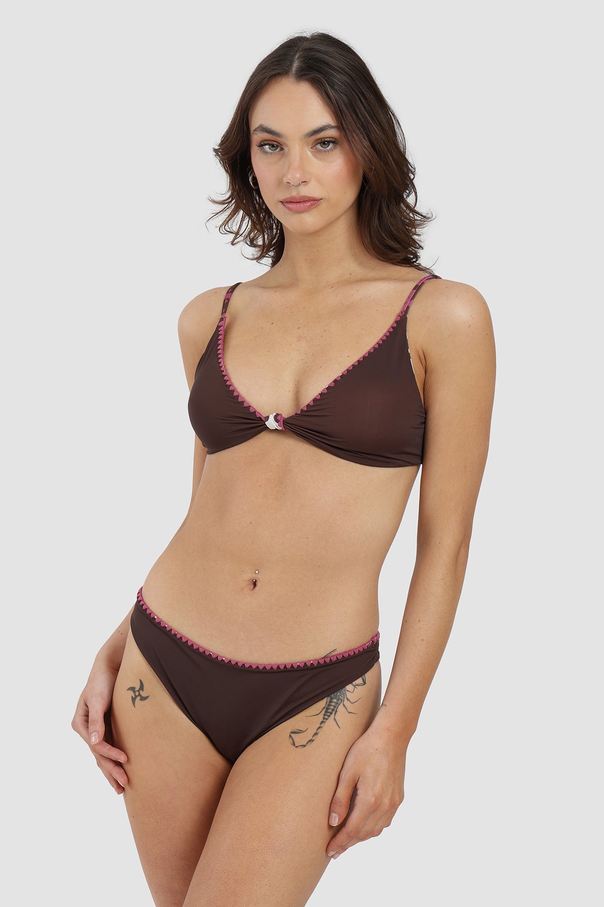 Bikini Diseño Nudo Mujer - Café
