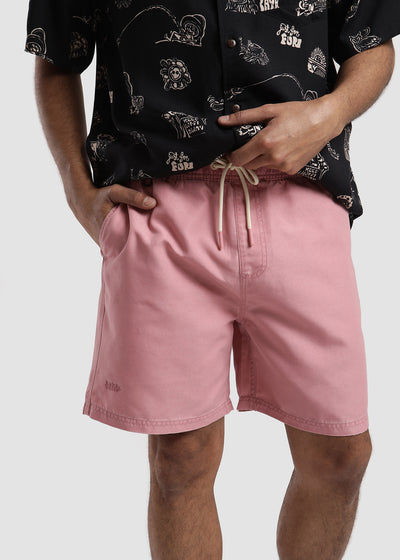 Traje de Baño Short Volley Nylon Solid Hombre - Rosa Lavender