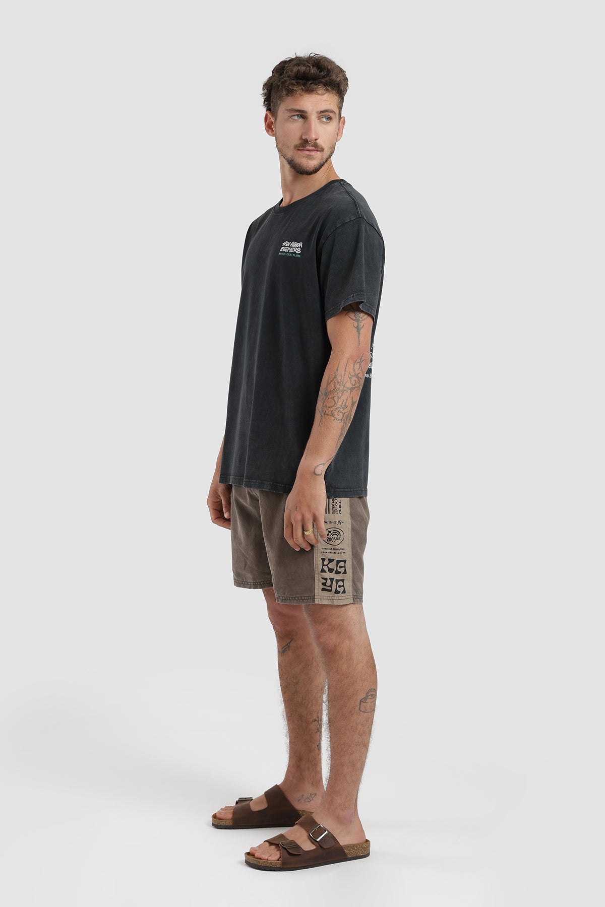 Traje De Baño Volley Diseño Side Panel Hombre - Café