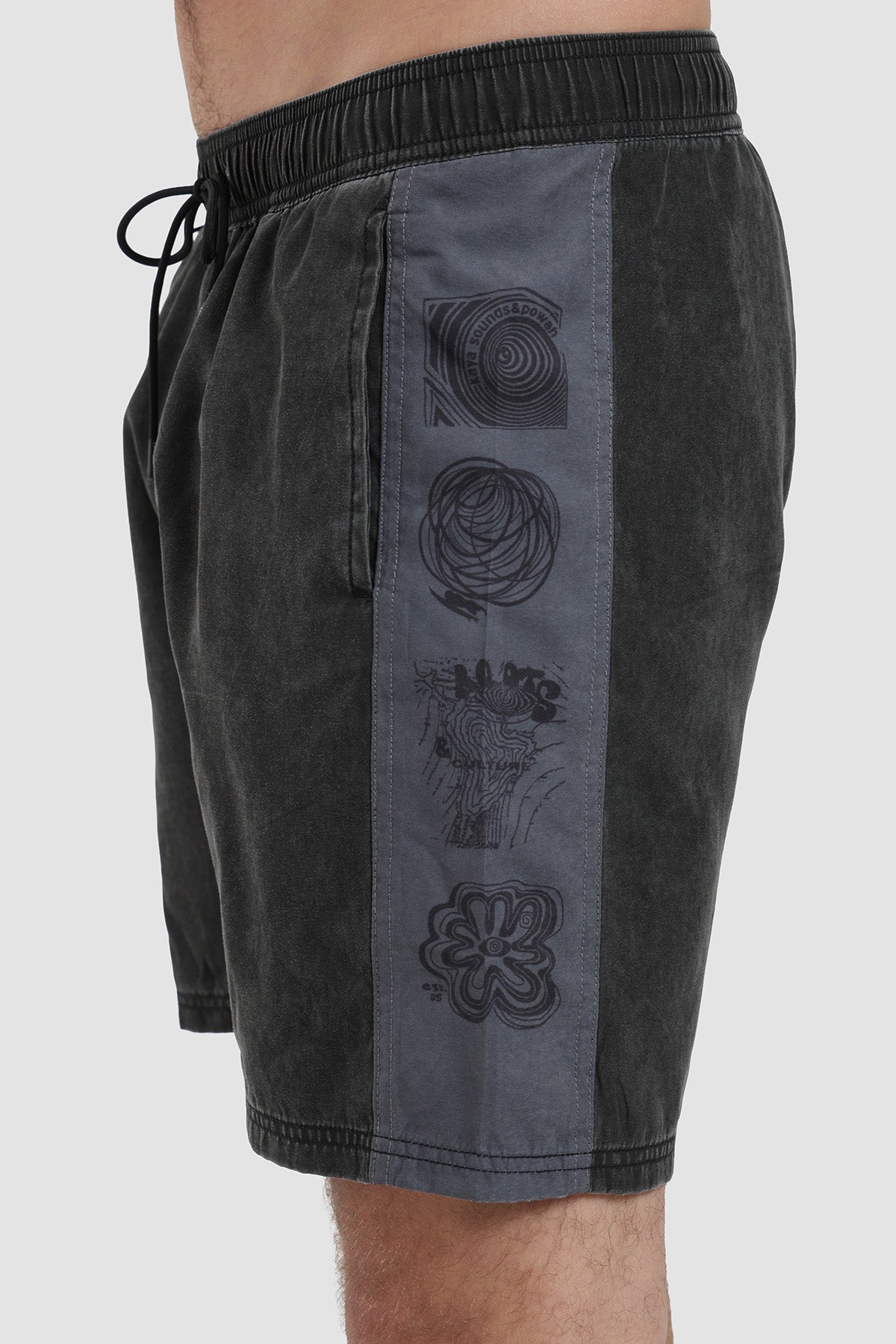Traje De Baño Volley Diseño Side Panel Hombre - Negro