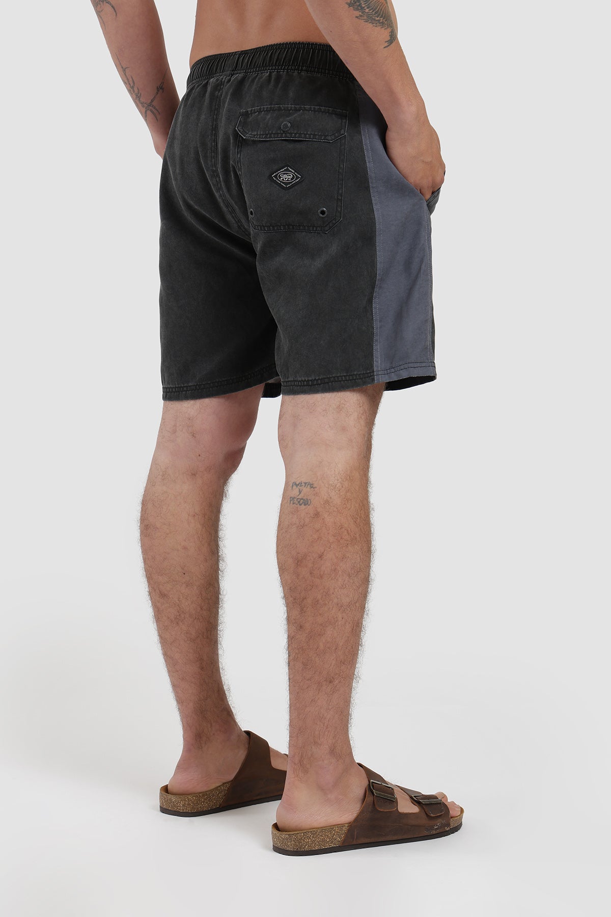 Traje De Baño Volley Diseño Side Panel Hombre - Negro