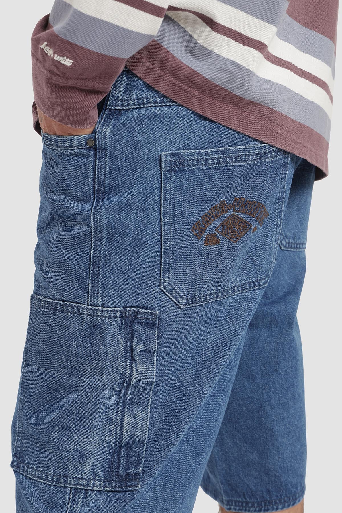 Short Cargo Denim Hombre - Azul